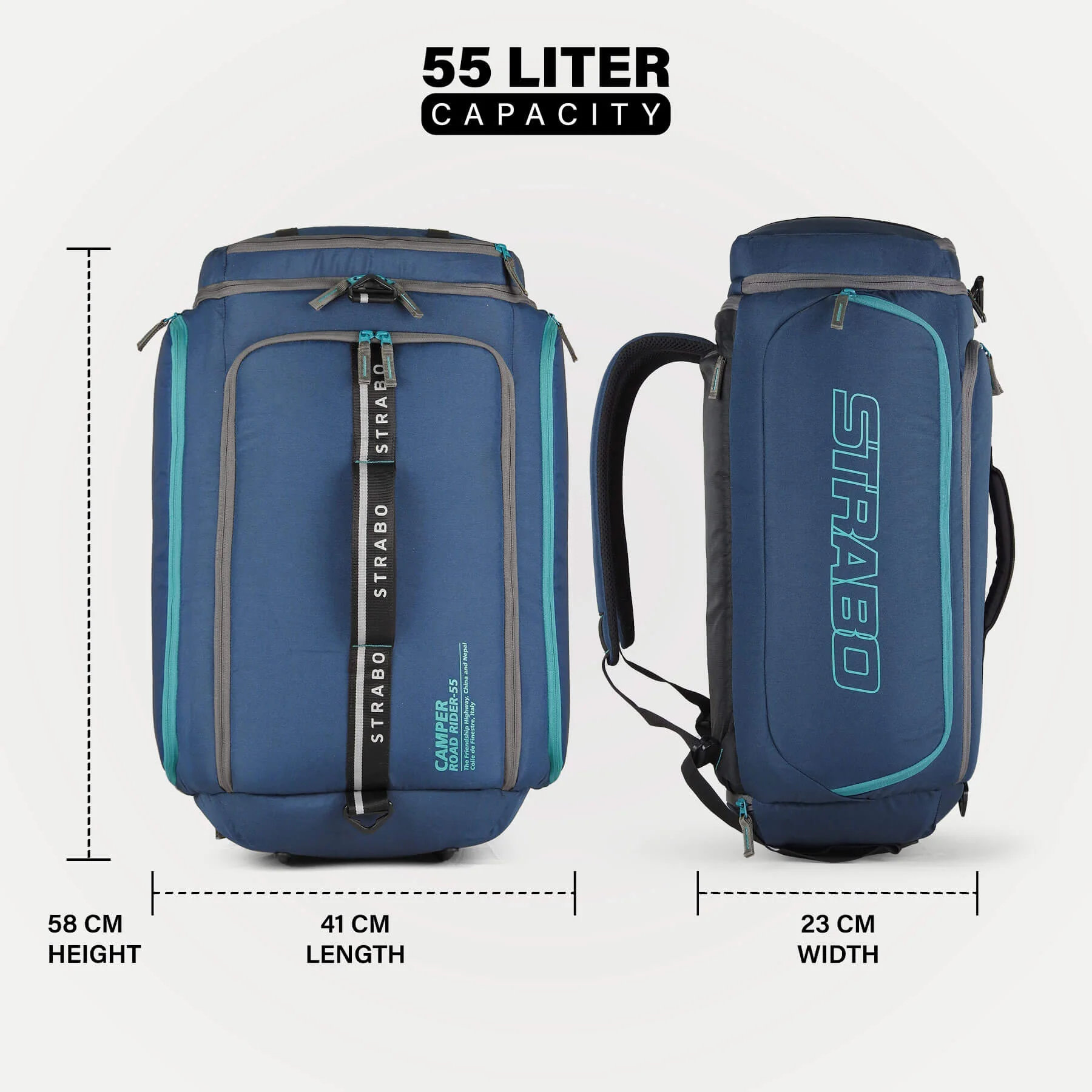 Camper 2-in-1 Duffel + Backpack - Navy Blue - Image 6