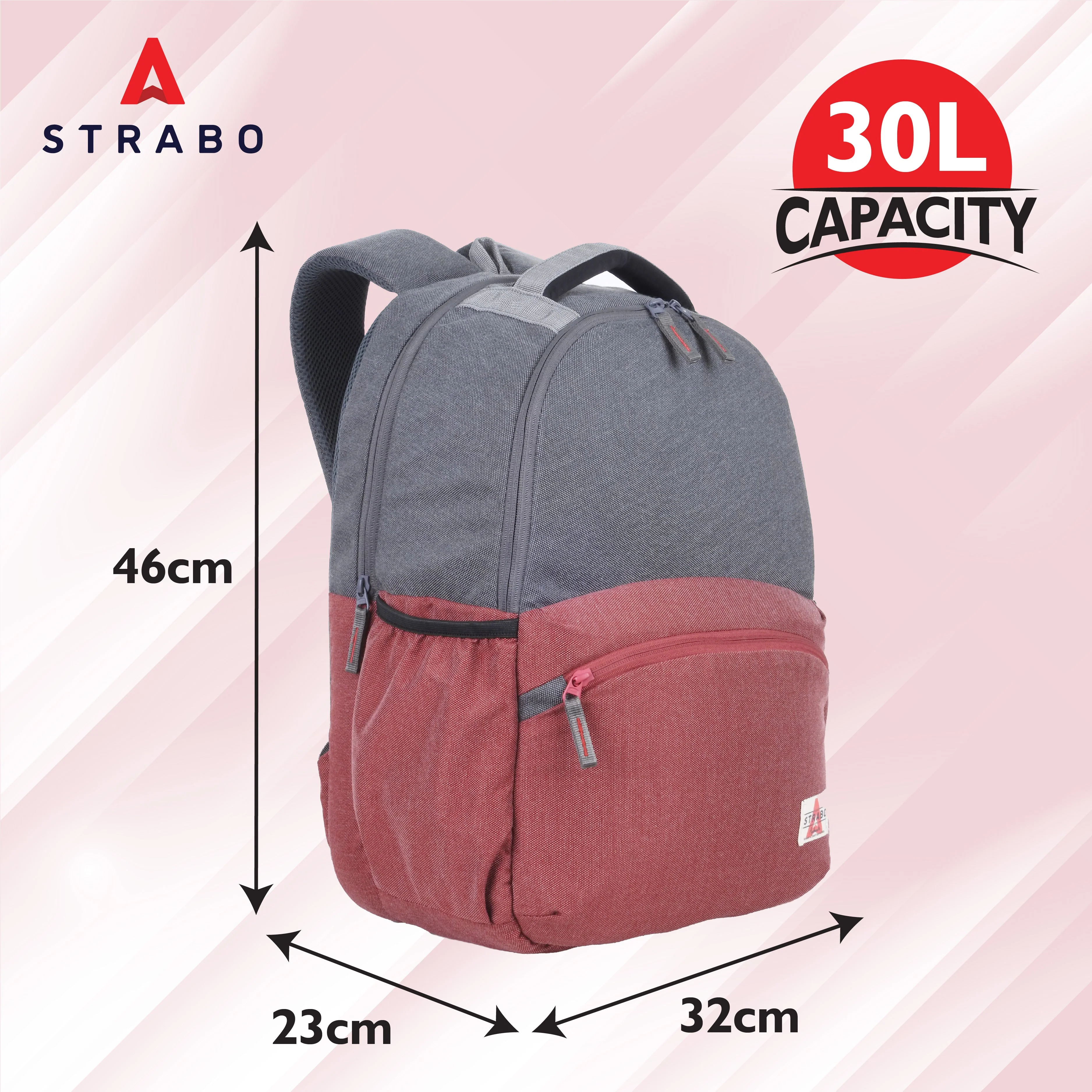 Cooper Casual Backpack - Maroon - Image 12
