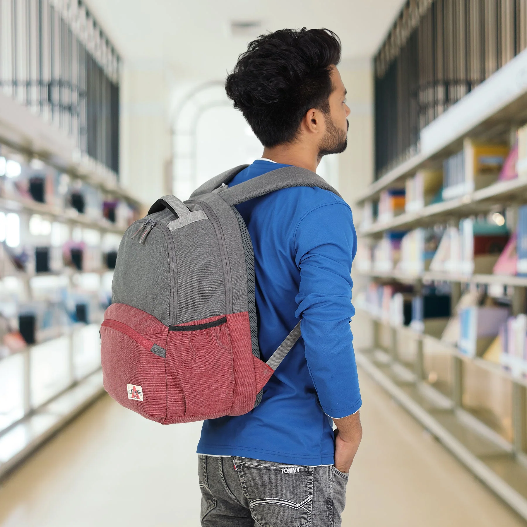 Cooper Casual Backpack - Maroon - Image 4