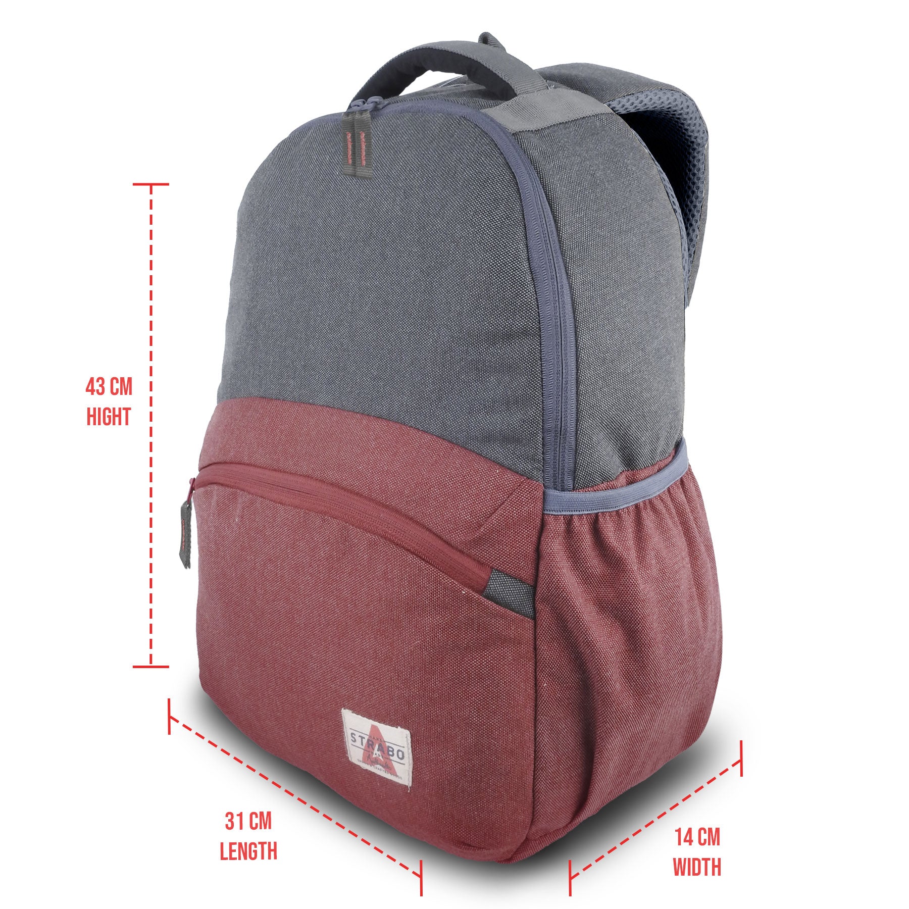 Cooper Casual Backpack - Maroon - Image 7