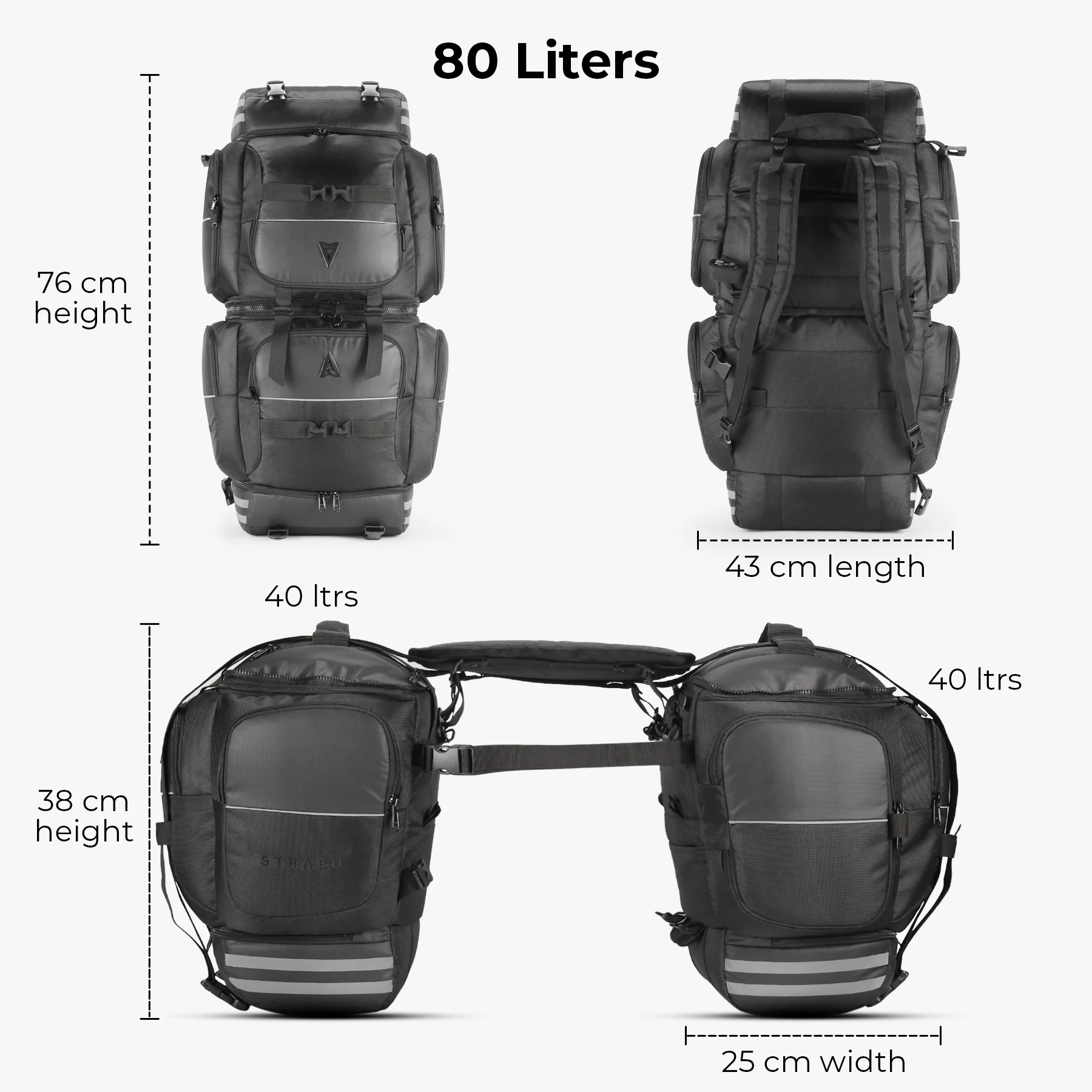 Daytona V2 Convertible Bike Saddle Bag / Trekking Bag - Image 6