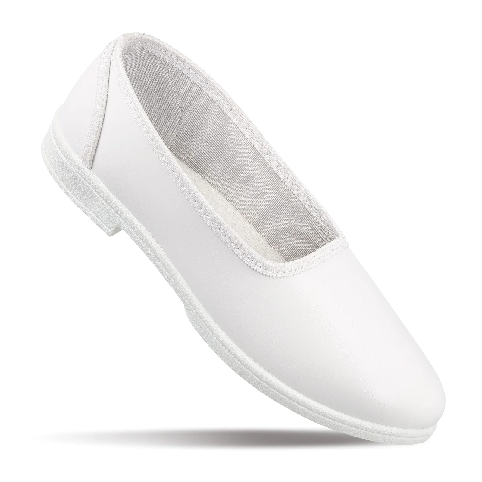 Girls Slip-On school Shoe - WV593 White - Image 3