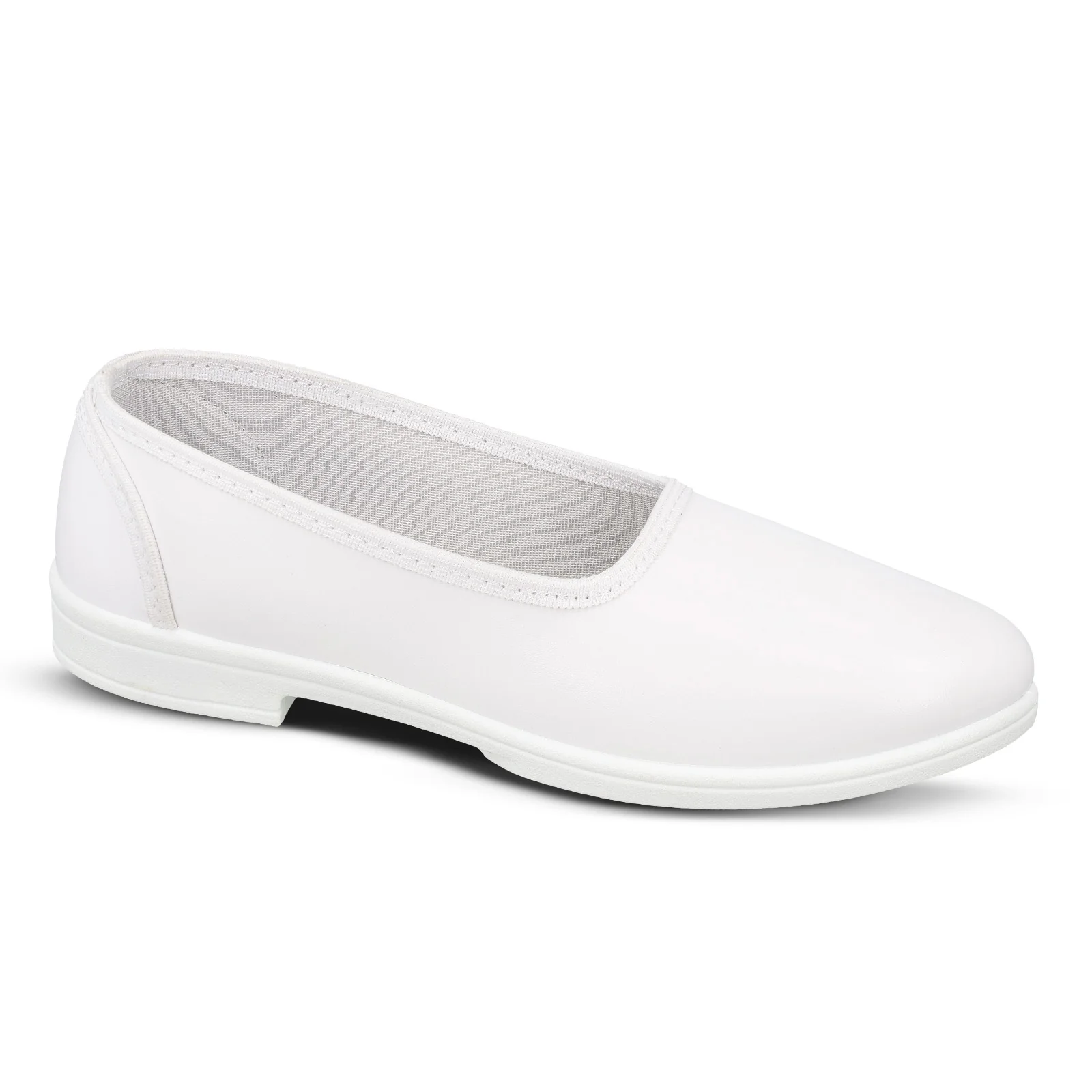 Girls Slip-On school Shoe - WV593 White - Image 4