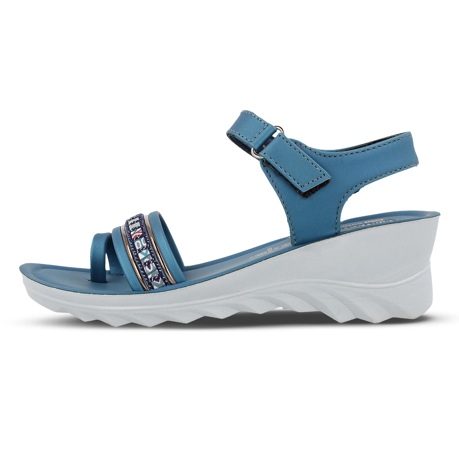 Girl's Wedge Heel Sandals  - WLR77030 Peacock Blue - Image 3