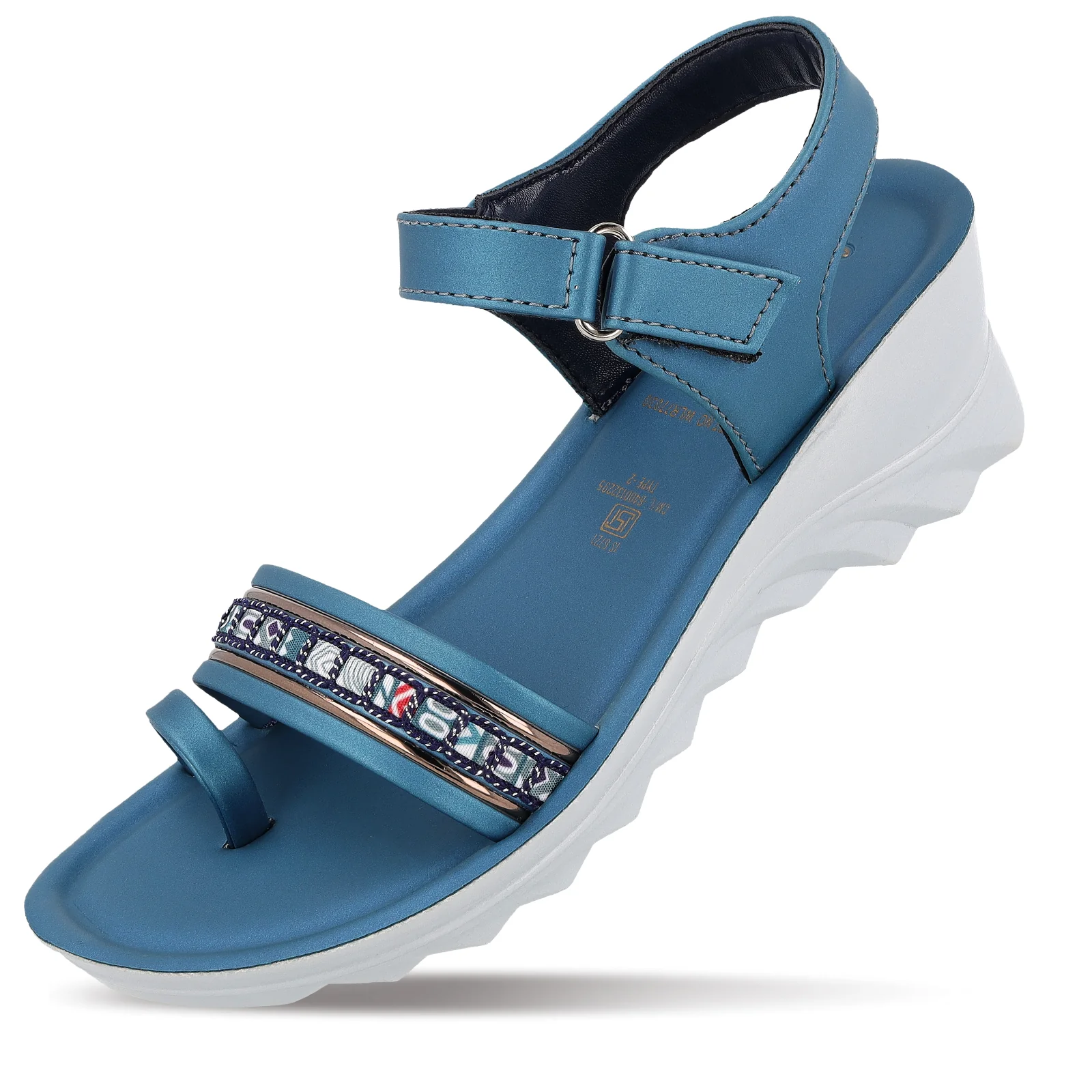 Girl's Wedge Heel Sandals  - WLR77030 Peacock Blue - Image 5