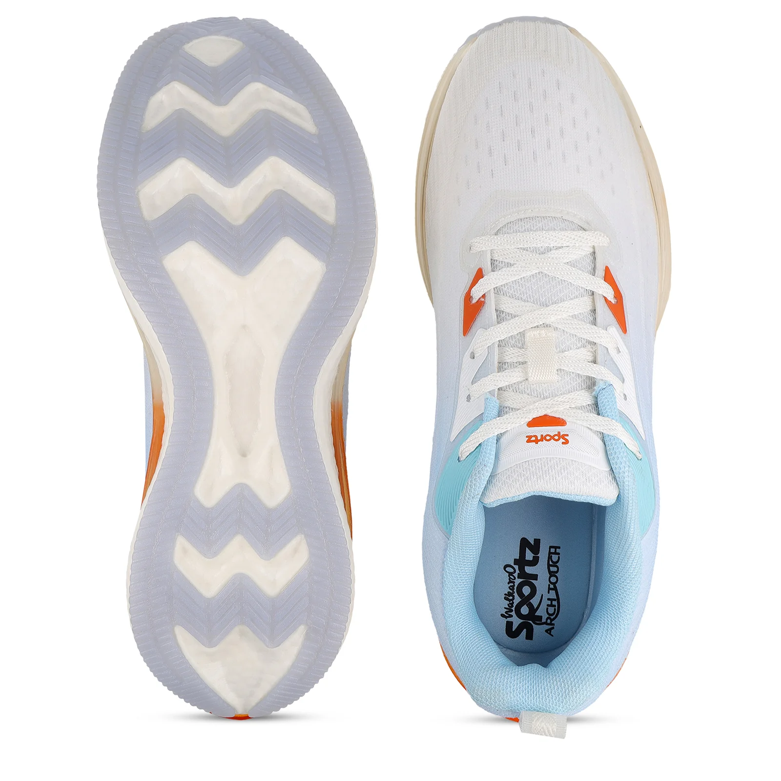 MASLOW Men's Lace-up Sports Shoes - WS9152 White Sky Blue - Image 3