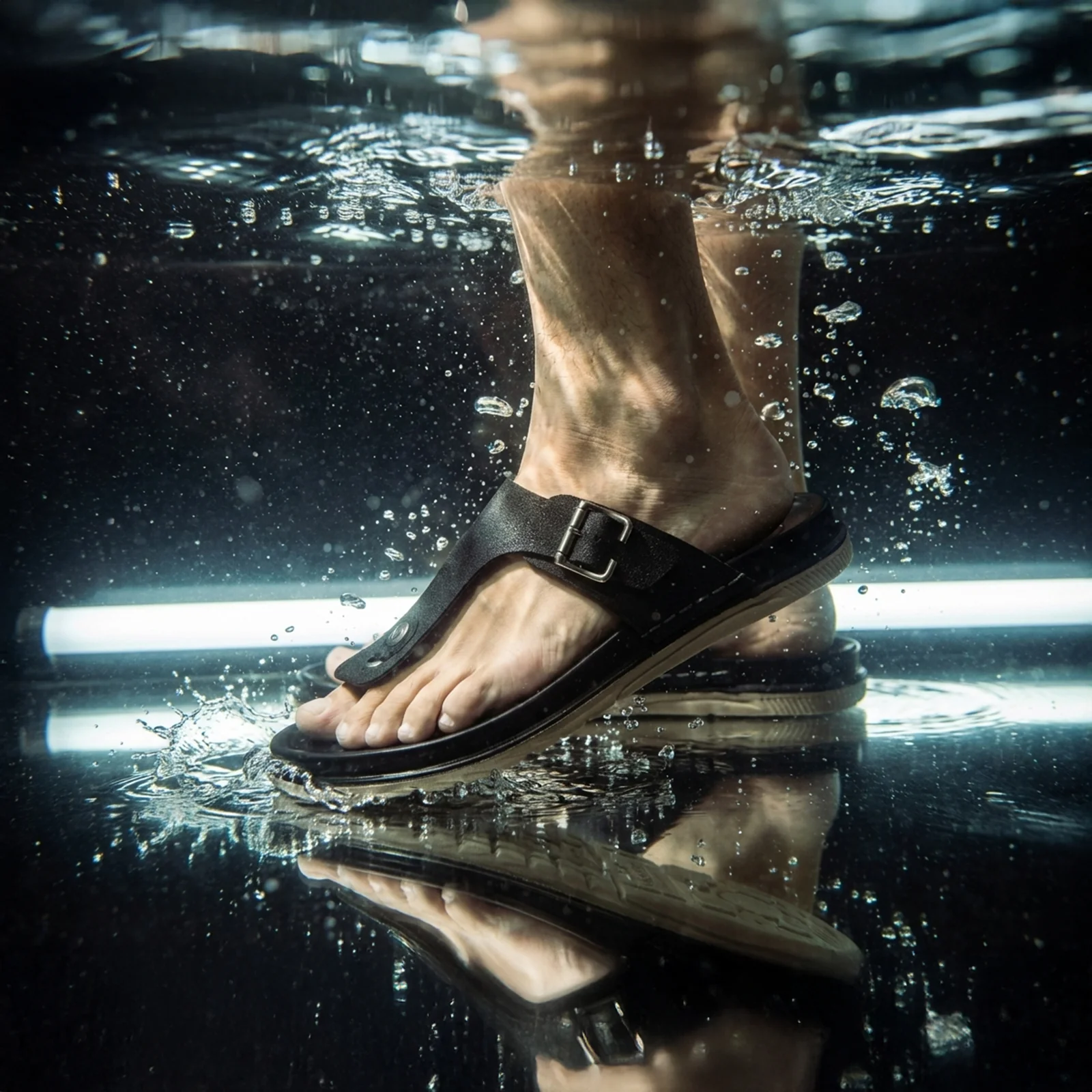 Men's Bounceez Water Resistant Sandals - WGP53088 Black - Image 3