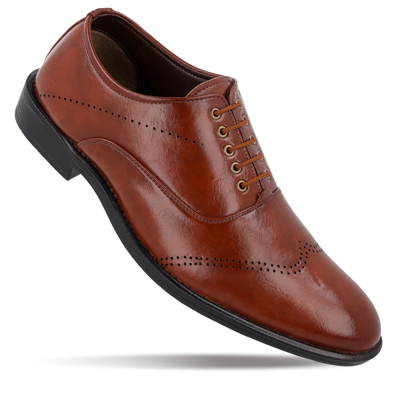 Men's Brogue formal Shoes - 17137 Tan - Image 3