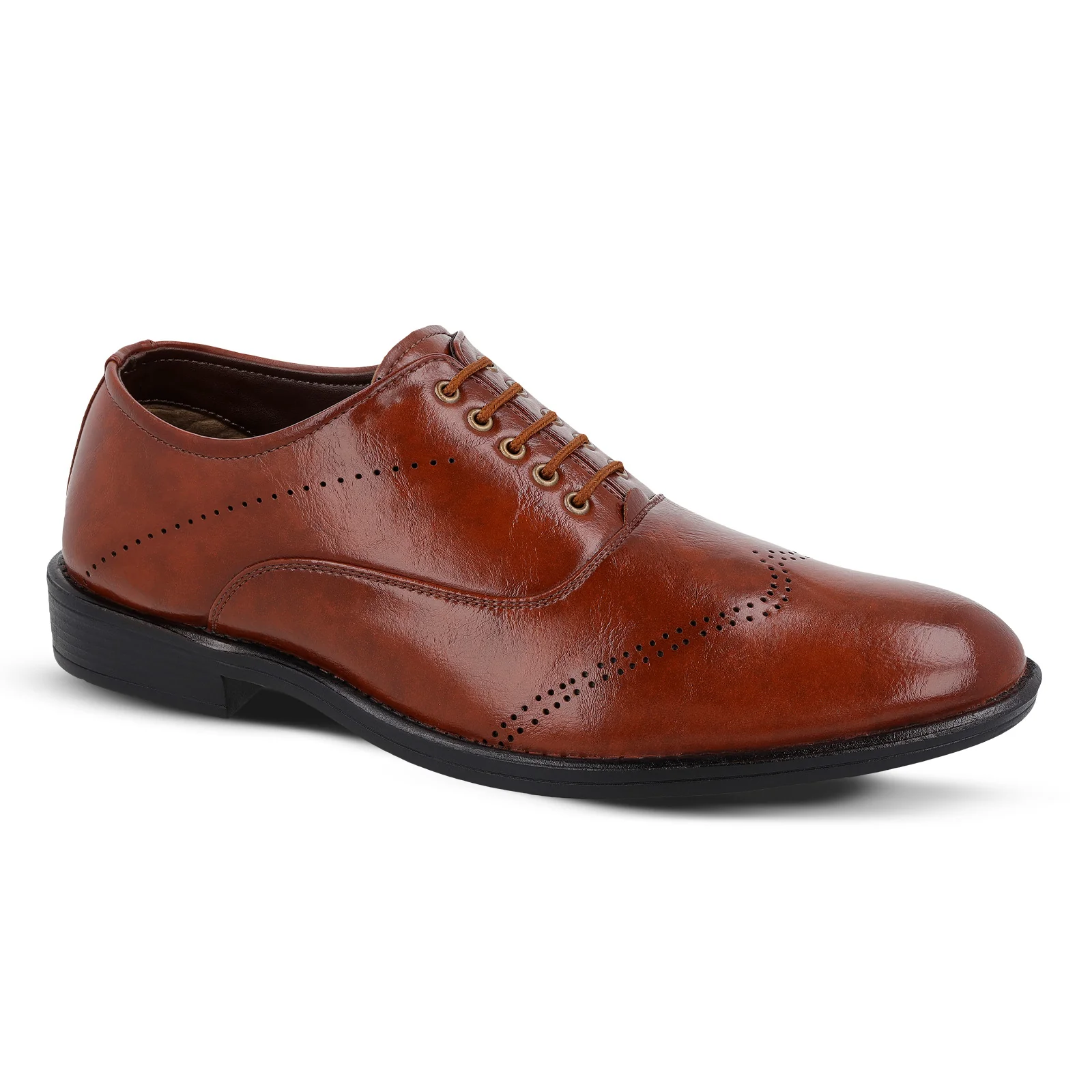 Men's Brogue formal Shoes - 17137 Tan - Image 4