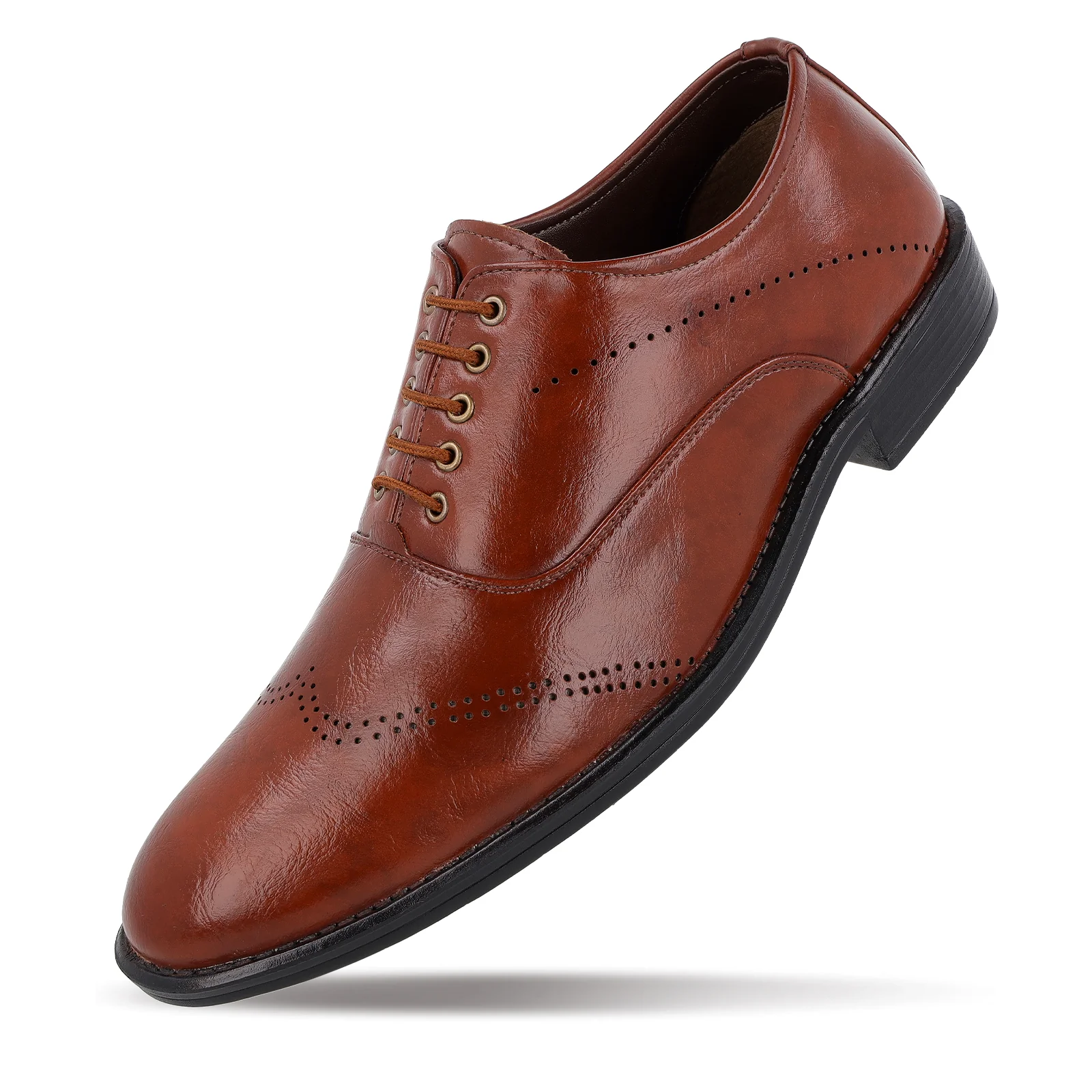 Men's Brogue formal Shoes - 17137 Tan - Image 5