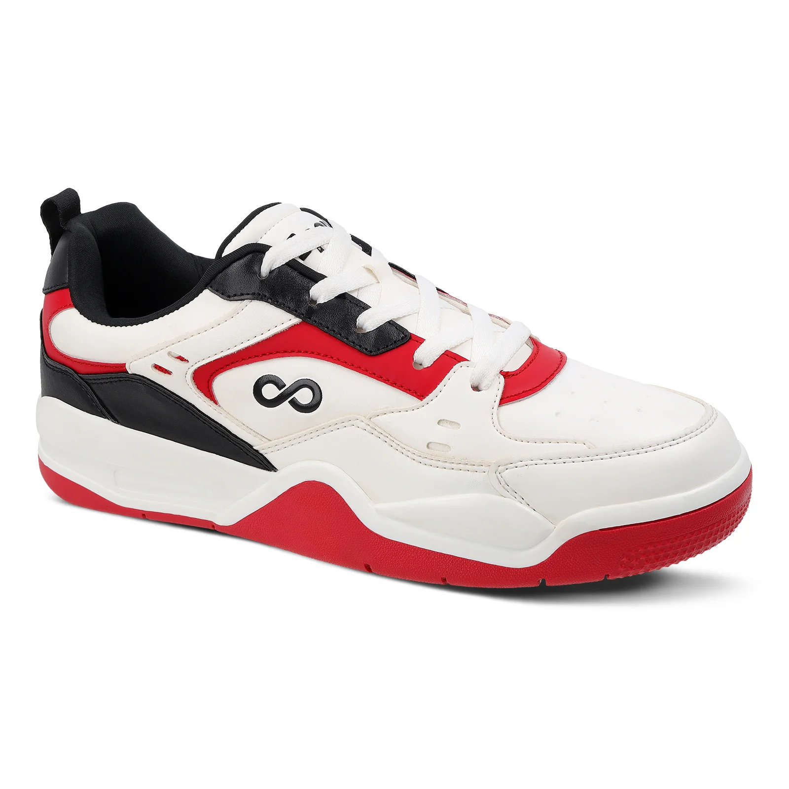 Men's Colourblocked Sneakers - WY3477 White Red - Image 4
