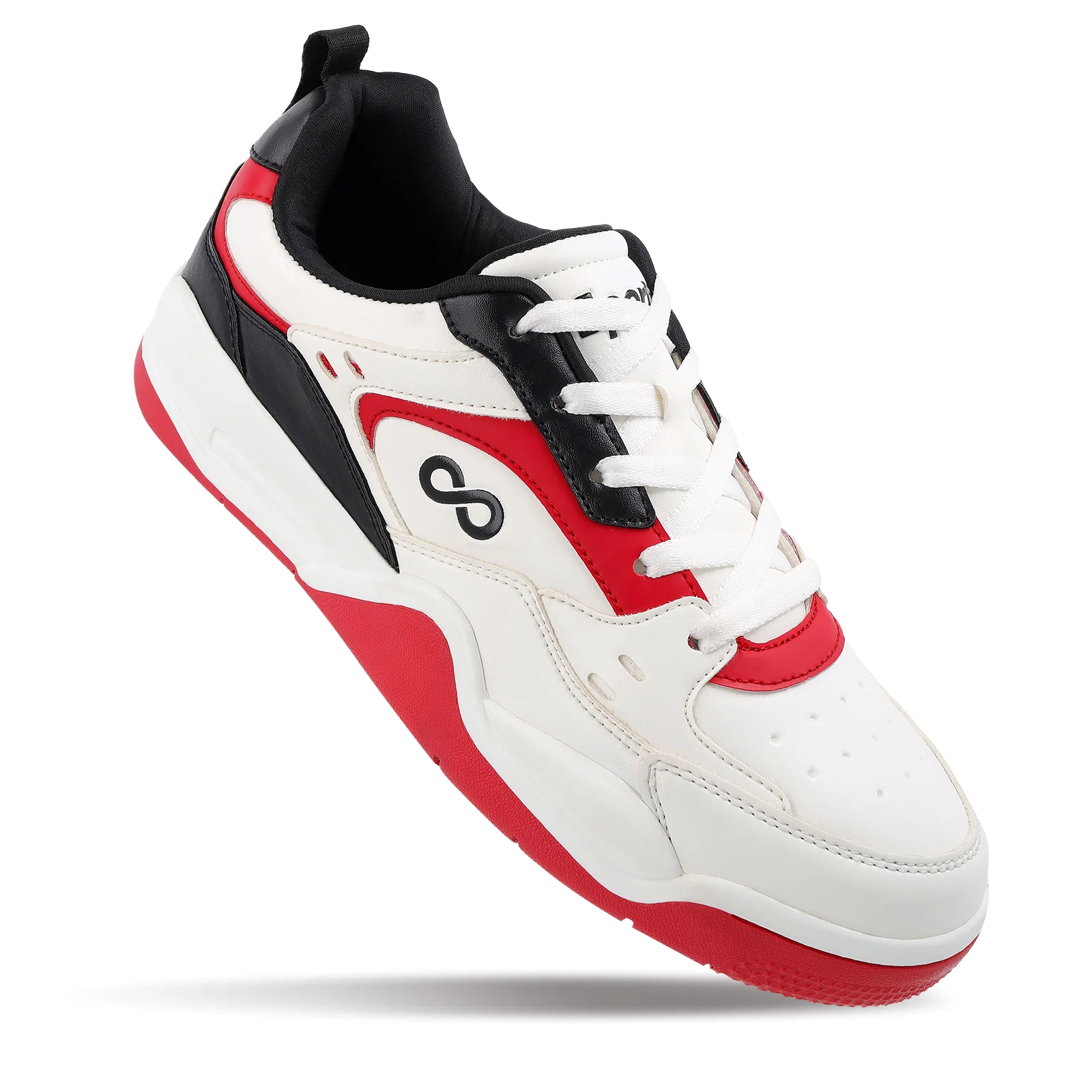 Men's Colourblocked Sneakers - WY3477 White Red - Image 5