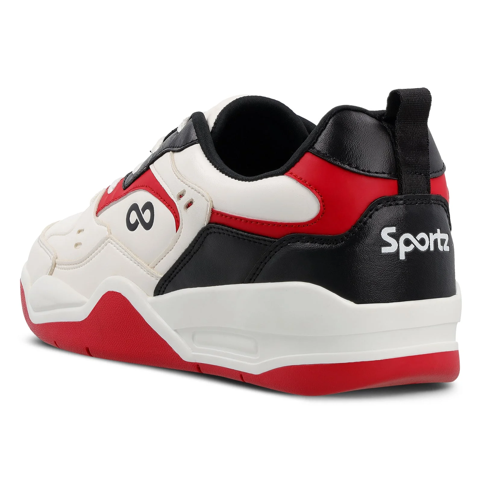 Men's Colourblocked Sneakers - WY3477 White Red - Image 6
