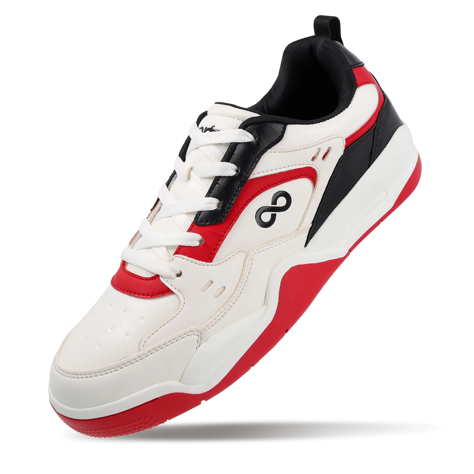 Men's Colourblocked Sneakers - WY3477 White Red - Image 8