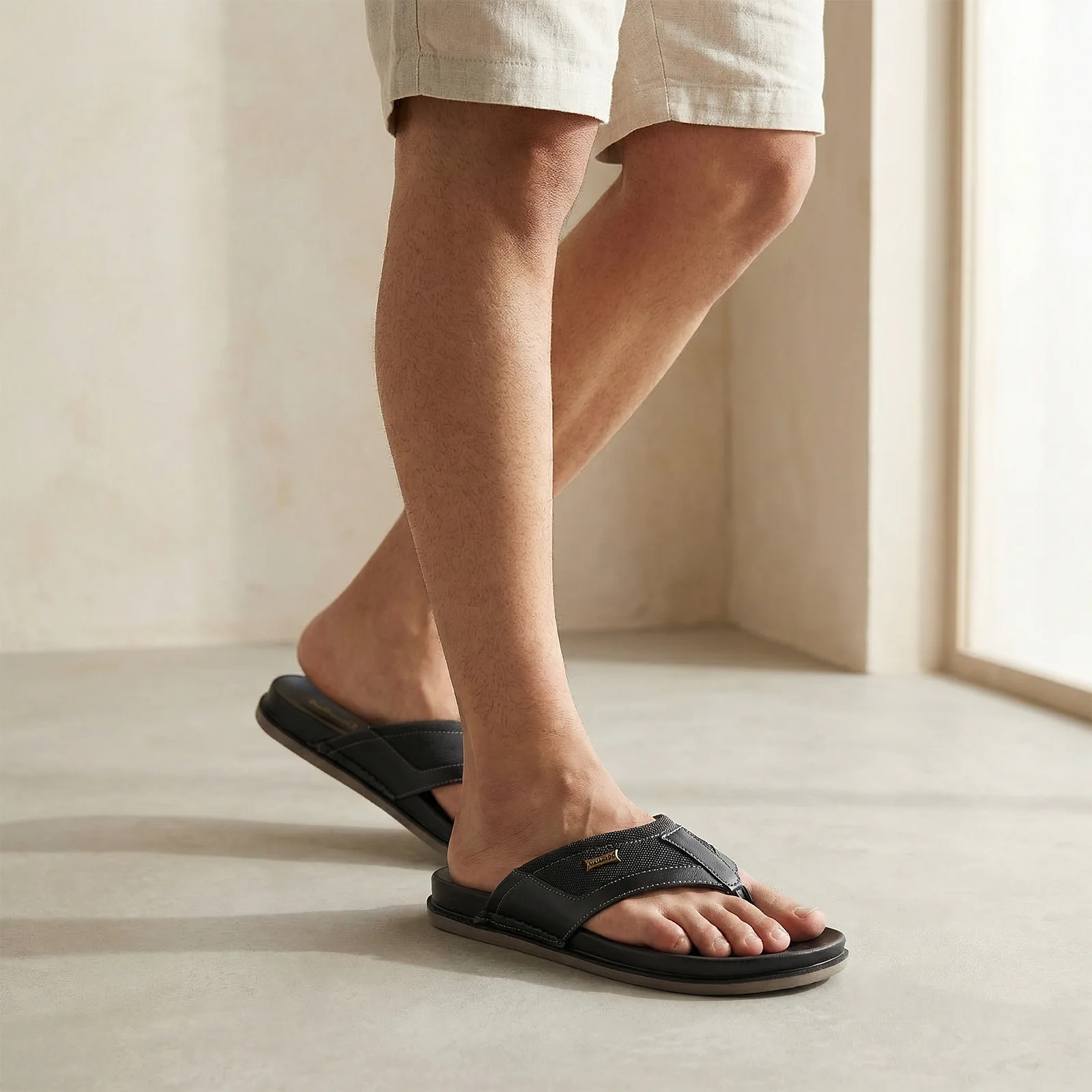 Men's Daily Wear Comfort Sandals - WE1020 Black - Image 3