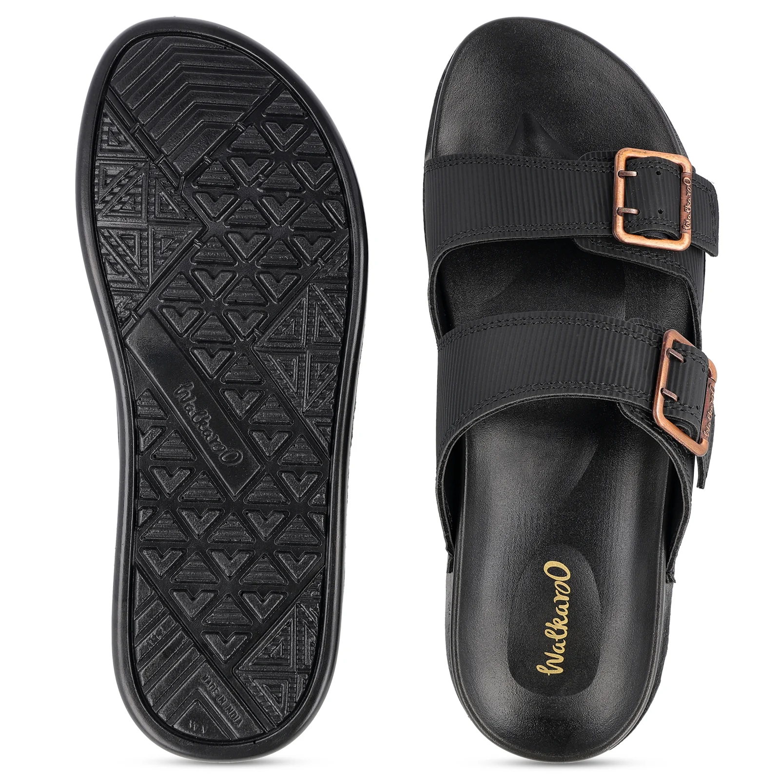 Men's Daily Wear Comfort Sandals - WE1337 Full Black - Image 3