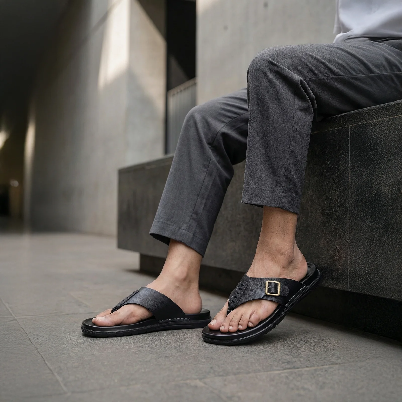Men's Daily Wear Comfort Sandals - WGP50020 Black - Image 2
