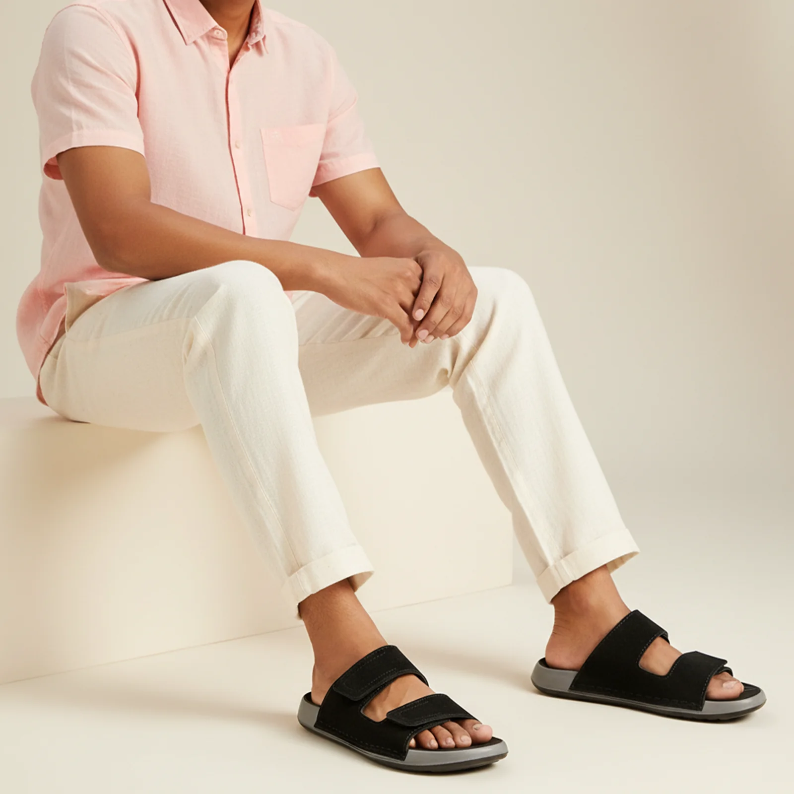 Men's Daily Wear Comfort Sandals - WGP53032 Black - Image 3
