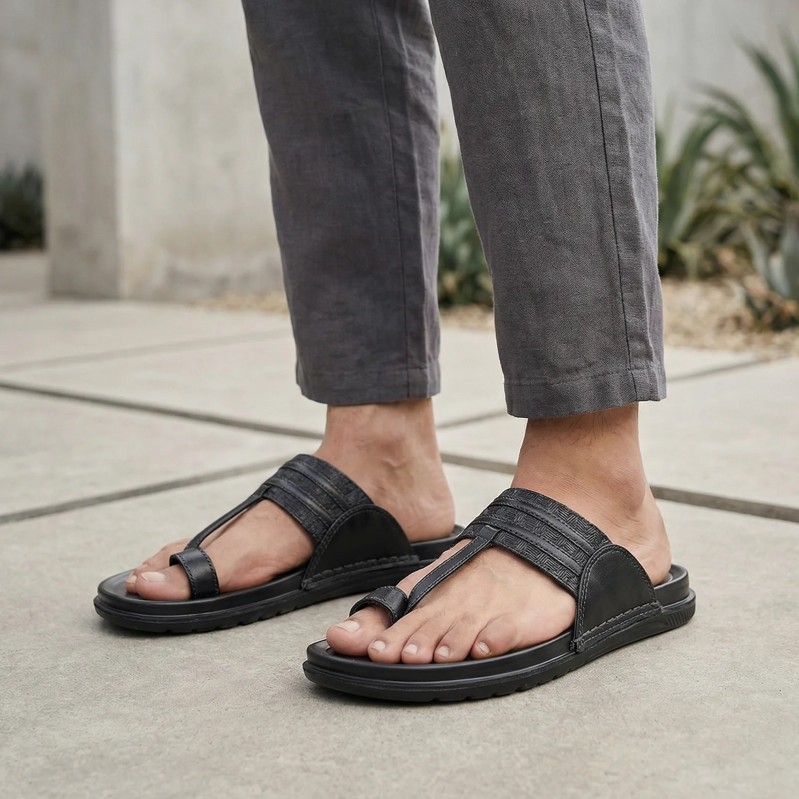 Men's Daily Wear Comfort Sandals - WGP53102 Black - Image 2
