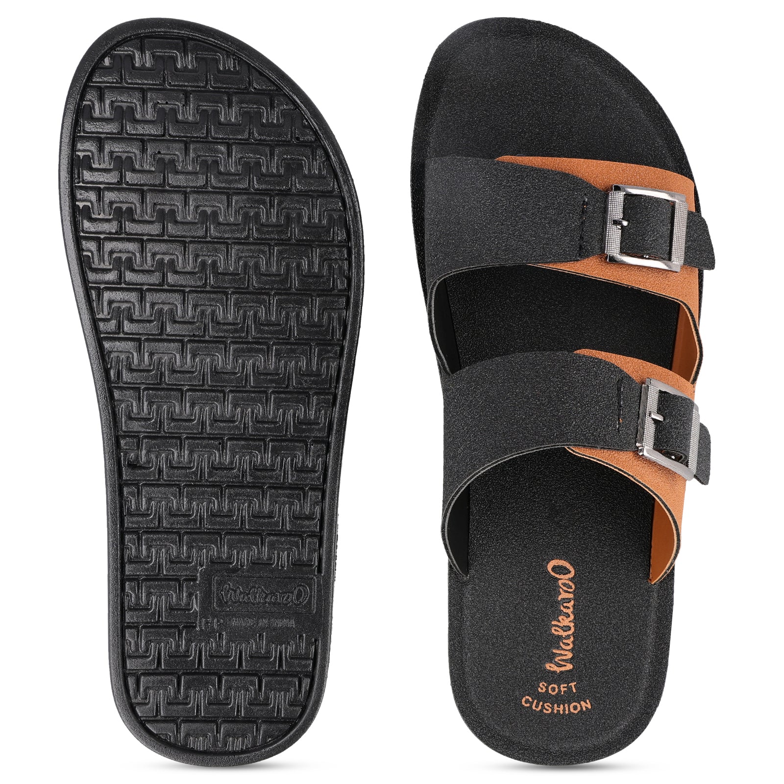 Men's Daily Wear Sandals - WG5661 Black Tan - Image 2