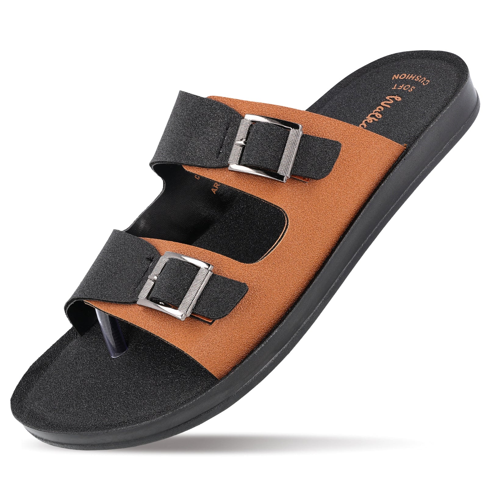 Men's Daily Wear Sandals - WG5661 Black Tan - Image 5
