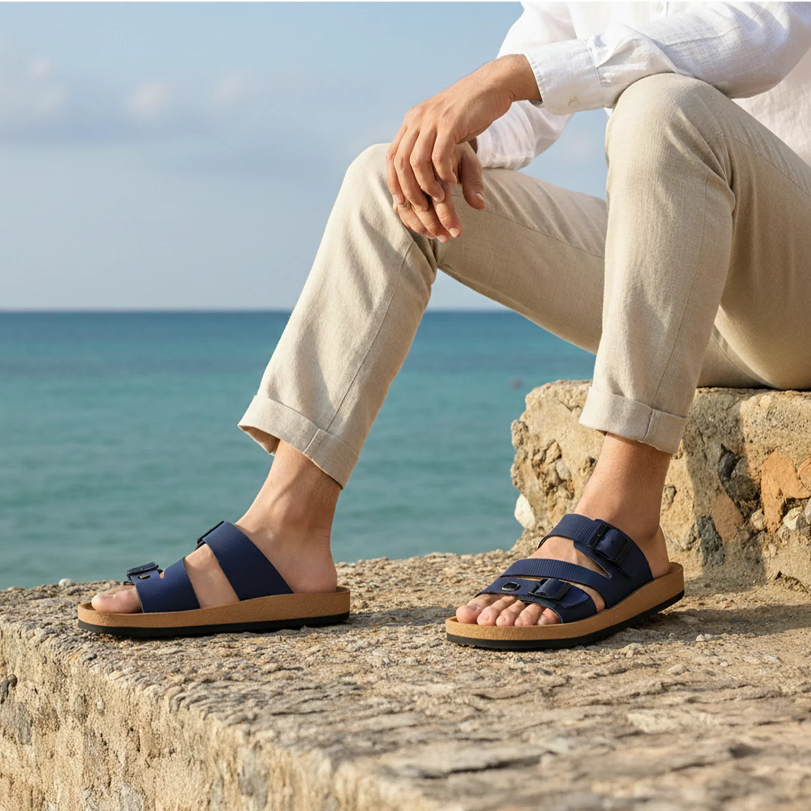 Men's Daily Wear Sandals - WGP53067 Blue - Image 2