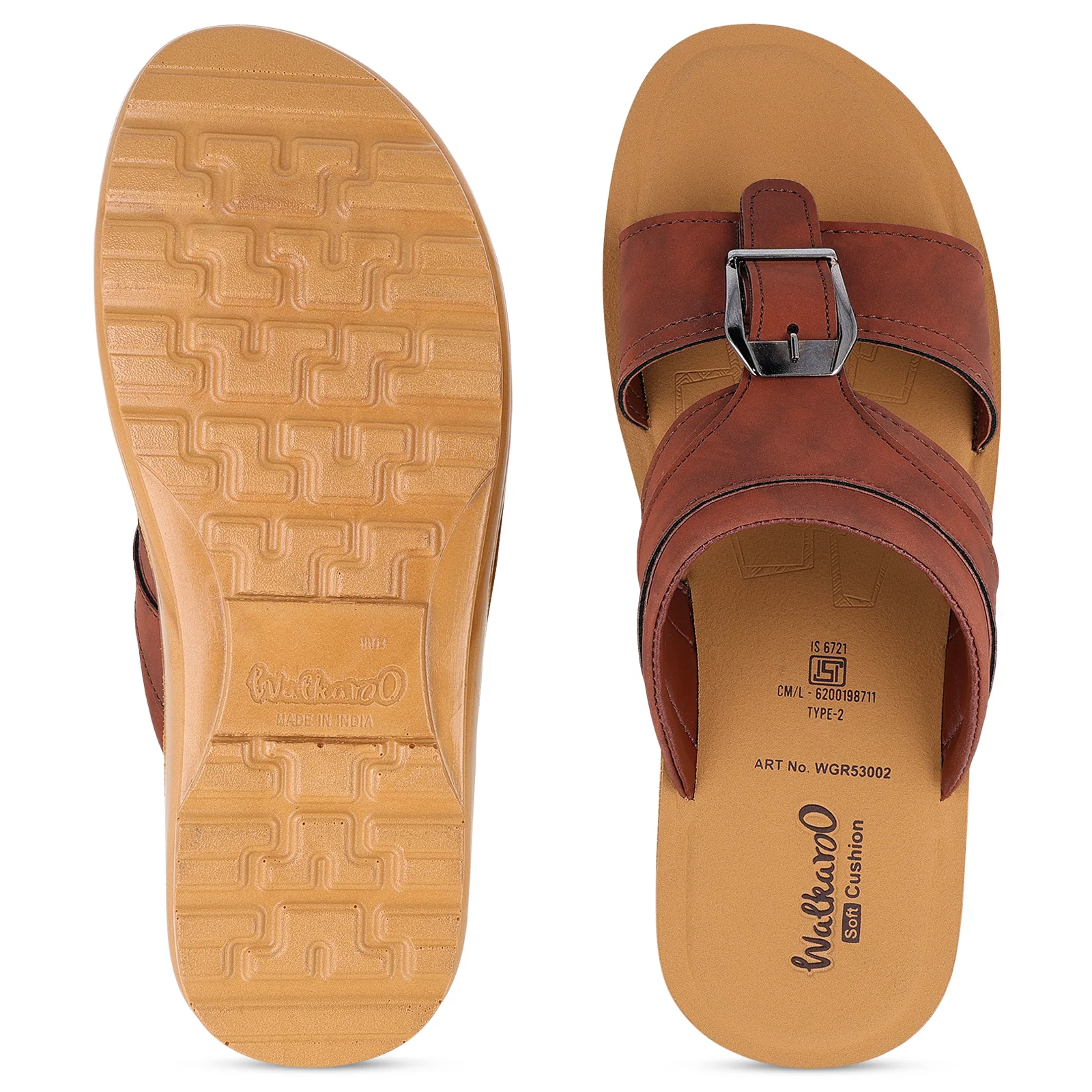 Men's Daily Wear Sandals - WGR53002 Barn Red - Image 2