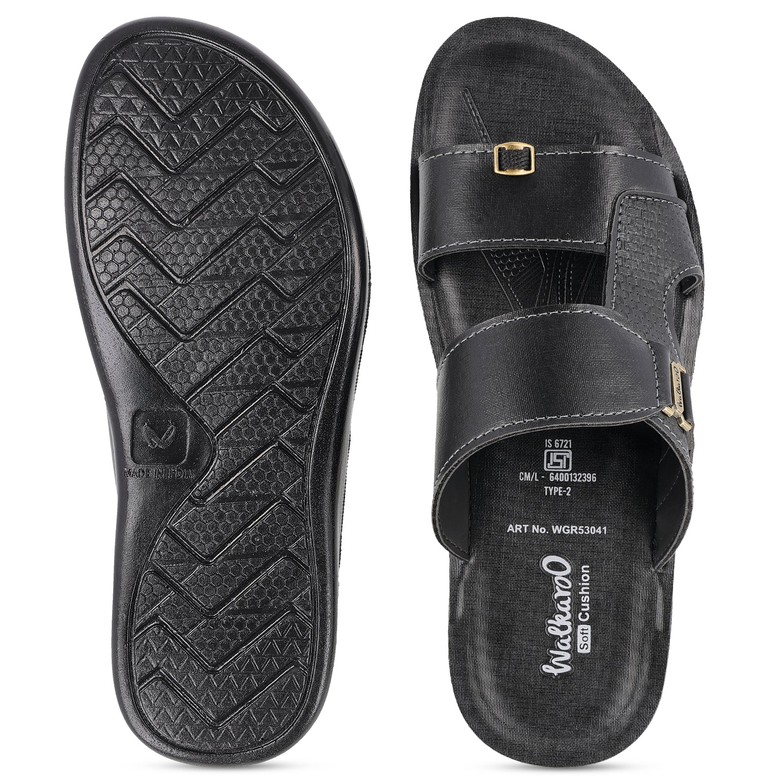 Men's Daily Wear Sandals - WGR53041 Black - Image 2