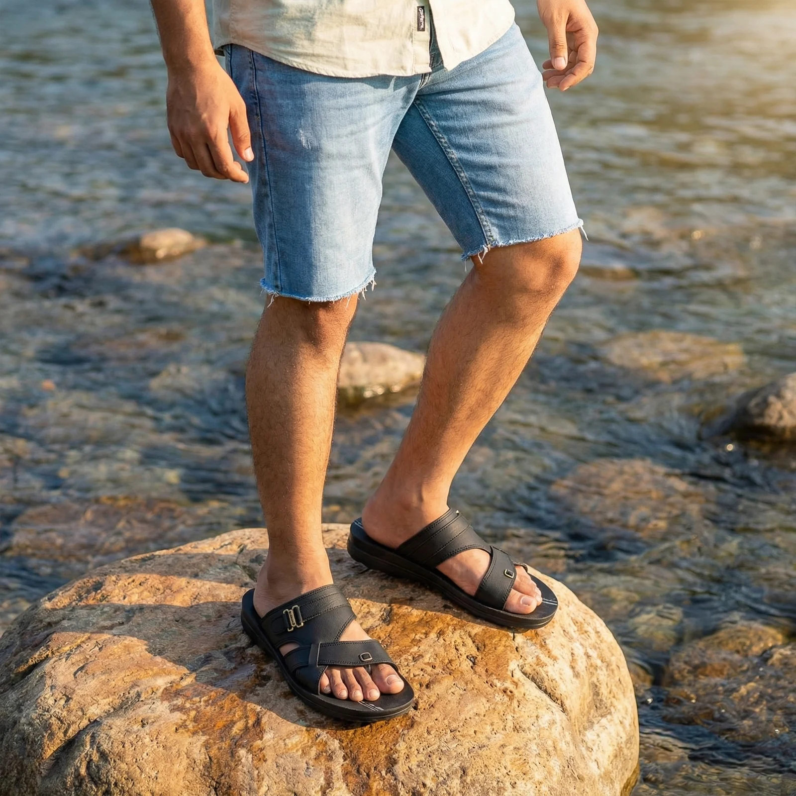 Men's Daily Wear Sandals - WGR53203 Black - Image 2
