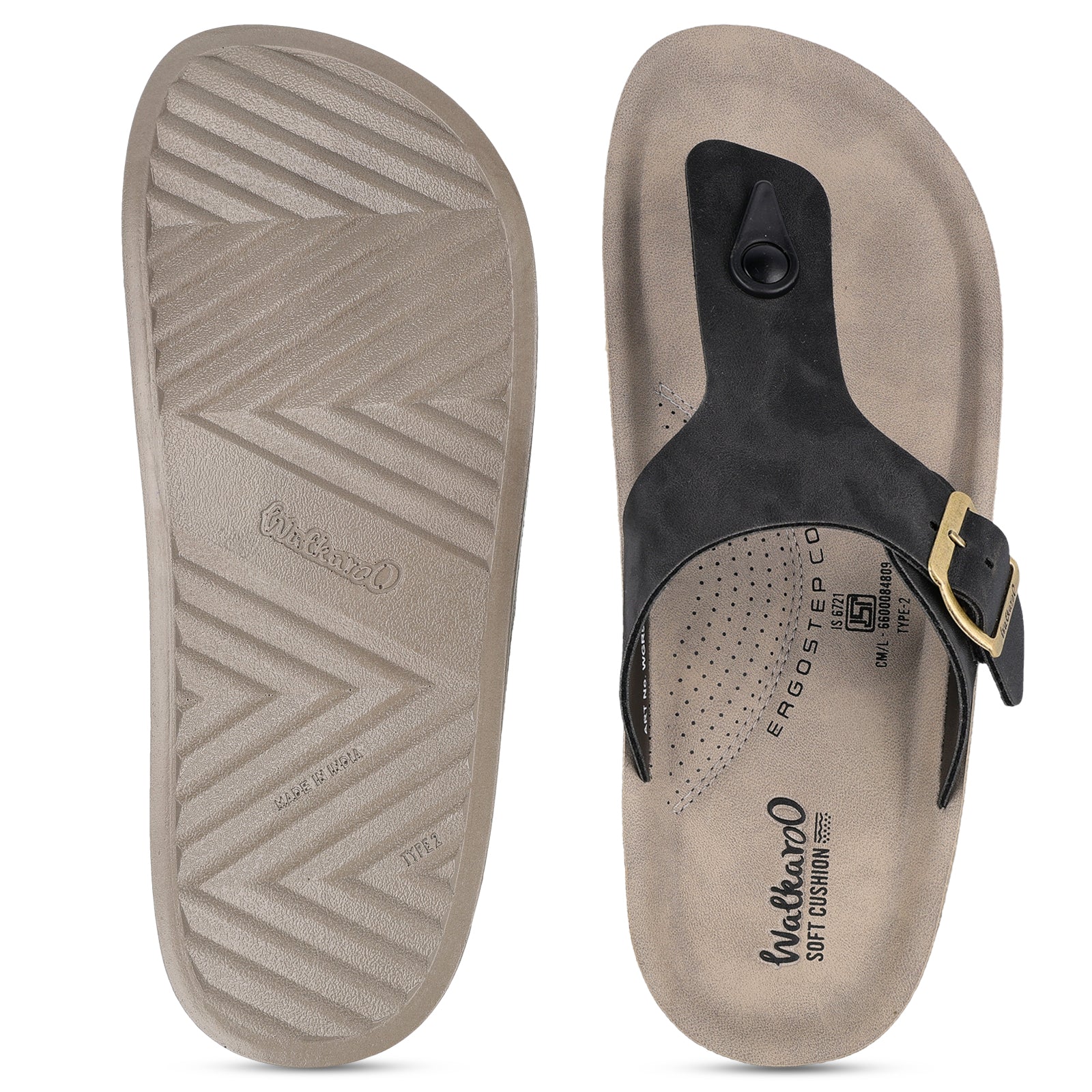 Men's Daily Wear Sandals - WGR53246 Black Grey - Image 2