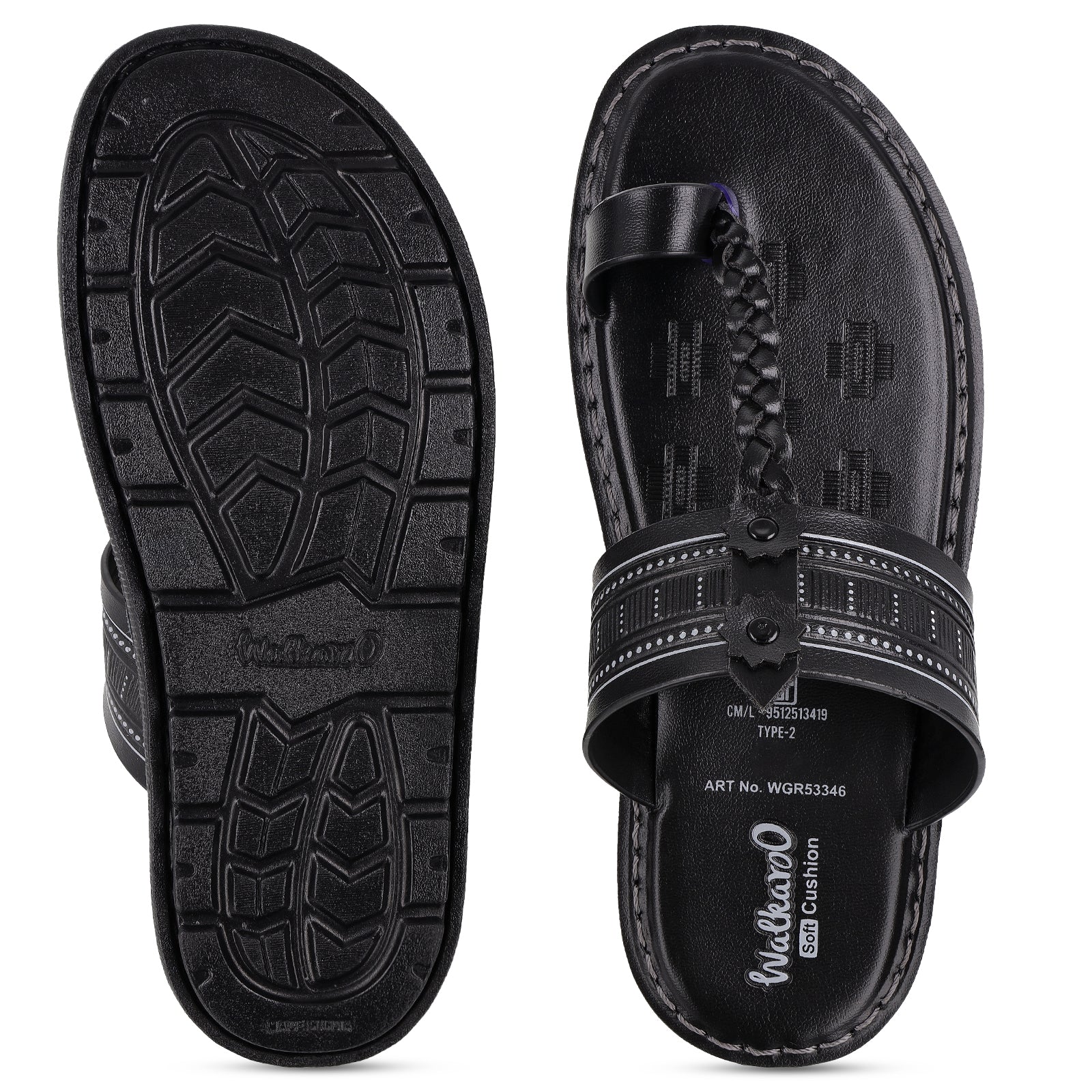 Men's Daily Wear Sandals - WGR53346 Black - Image 2