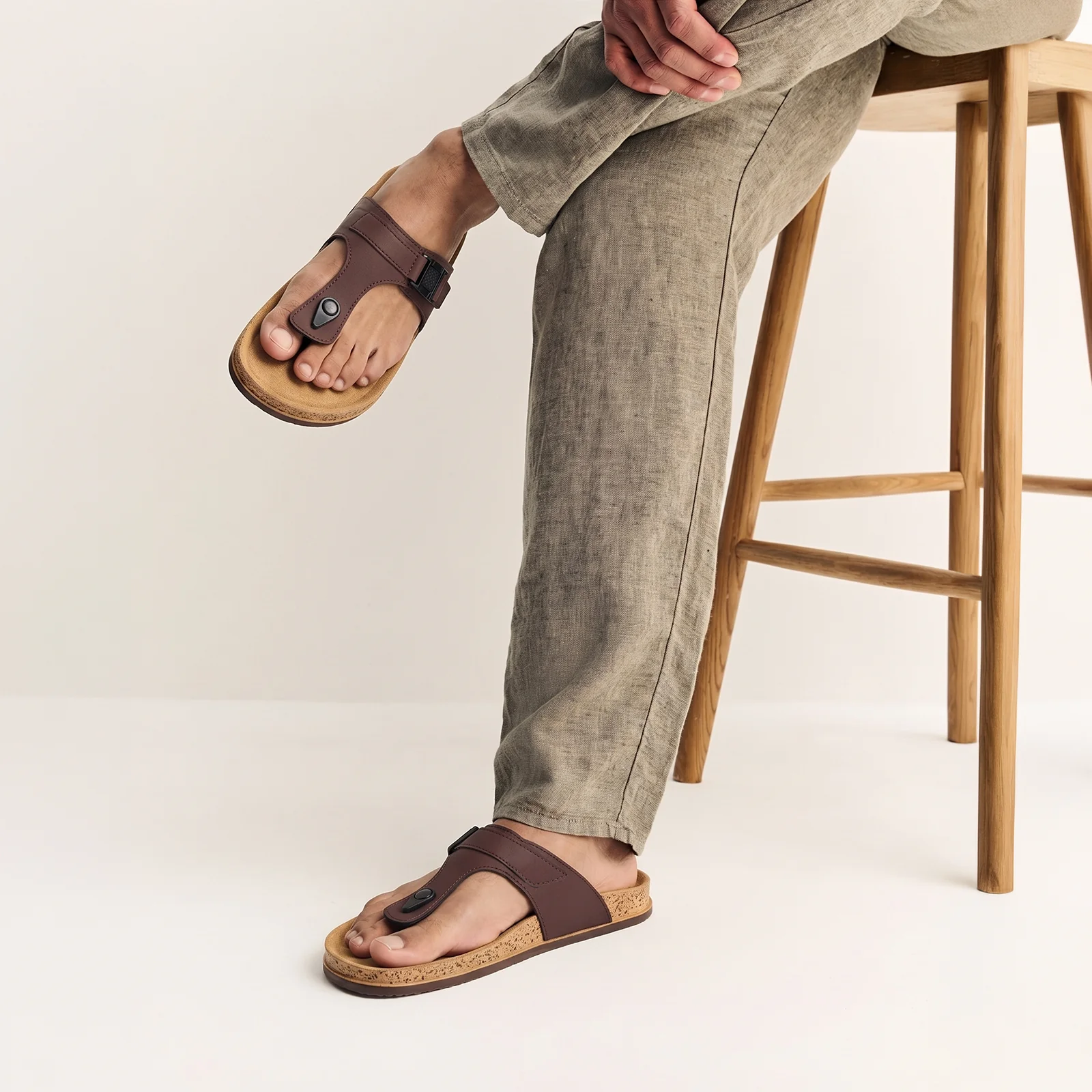 Men's Daily Wear Sandals - WGR53387 Brown - Image 2