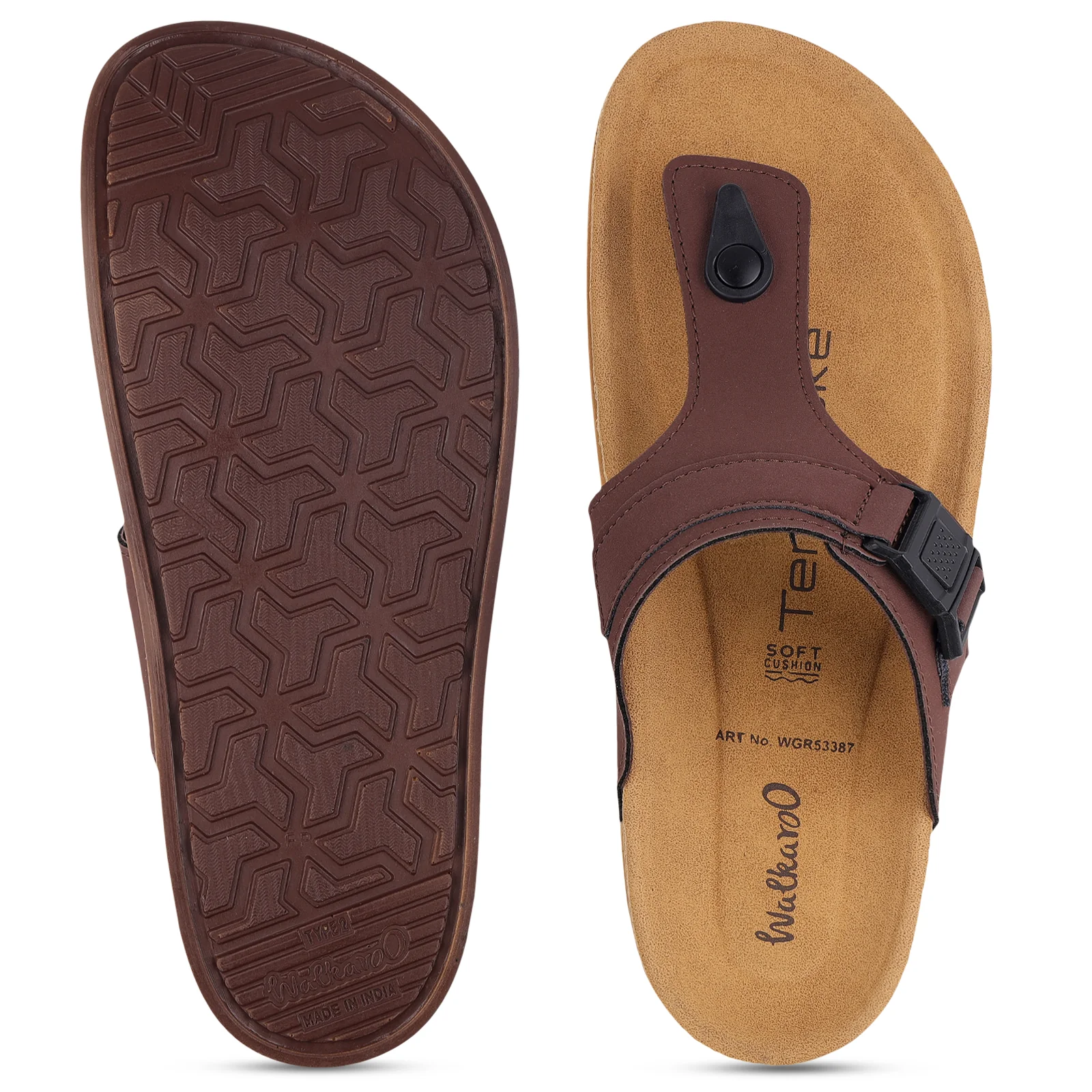 Men's Daily Wear Sandals - WGR53387 Brown - Image 3