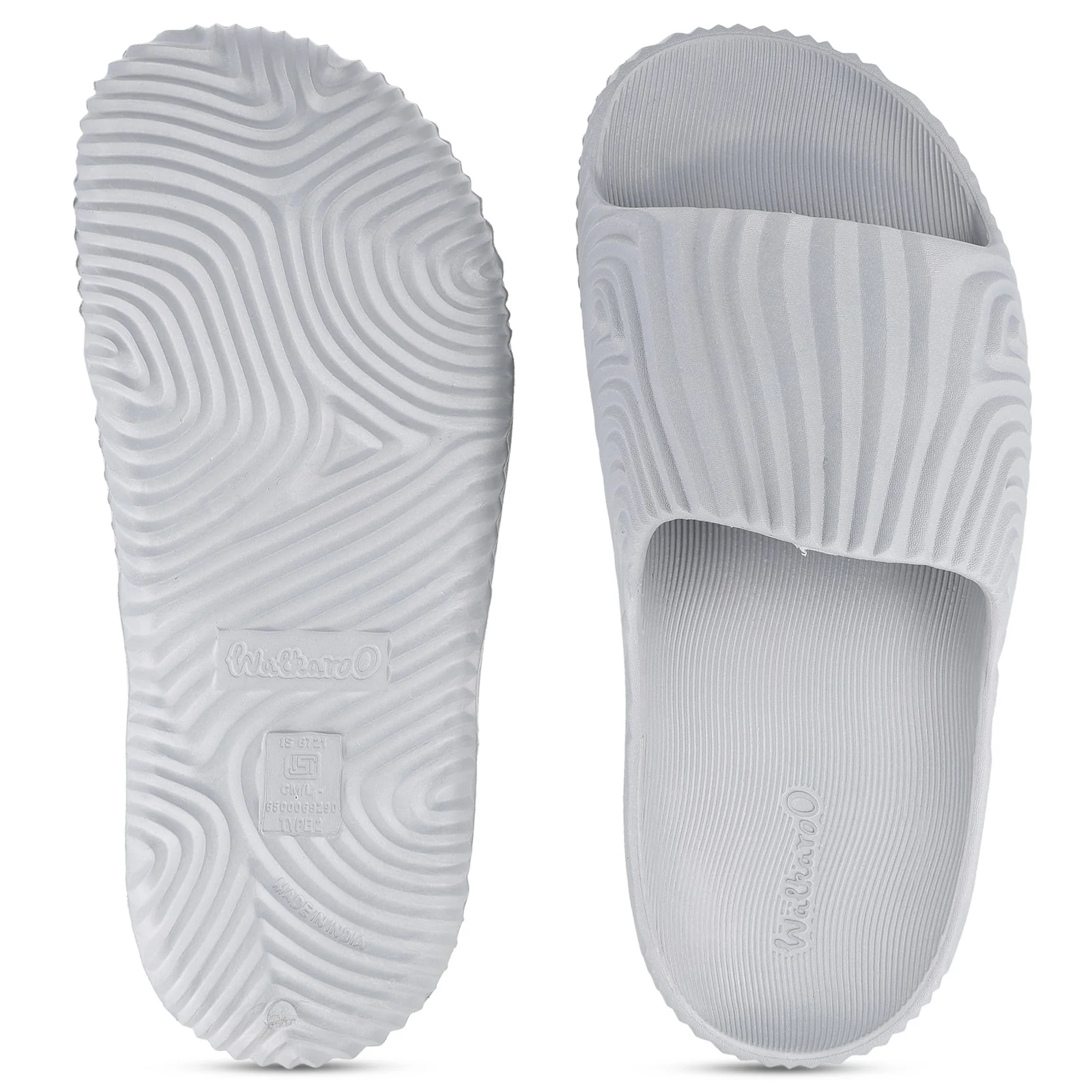 Men's Flip Flop Sliders  - WC8769 Light Grey - Image 2