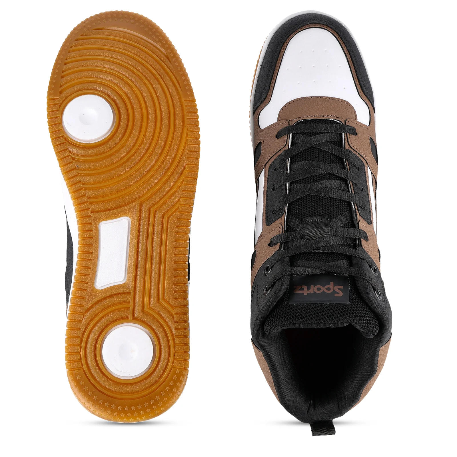 Men's High Top Sneakers - WY3466 Black Brown - Image 3