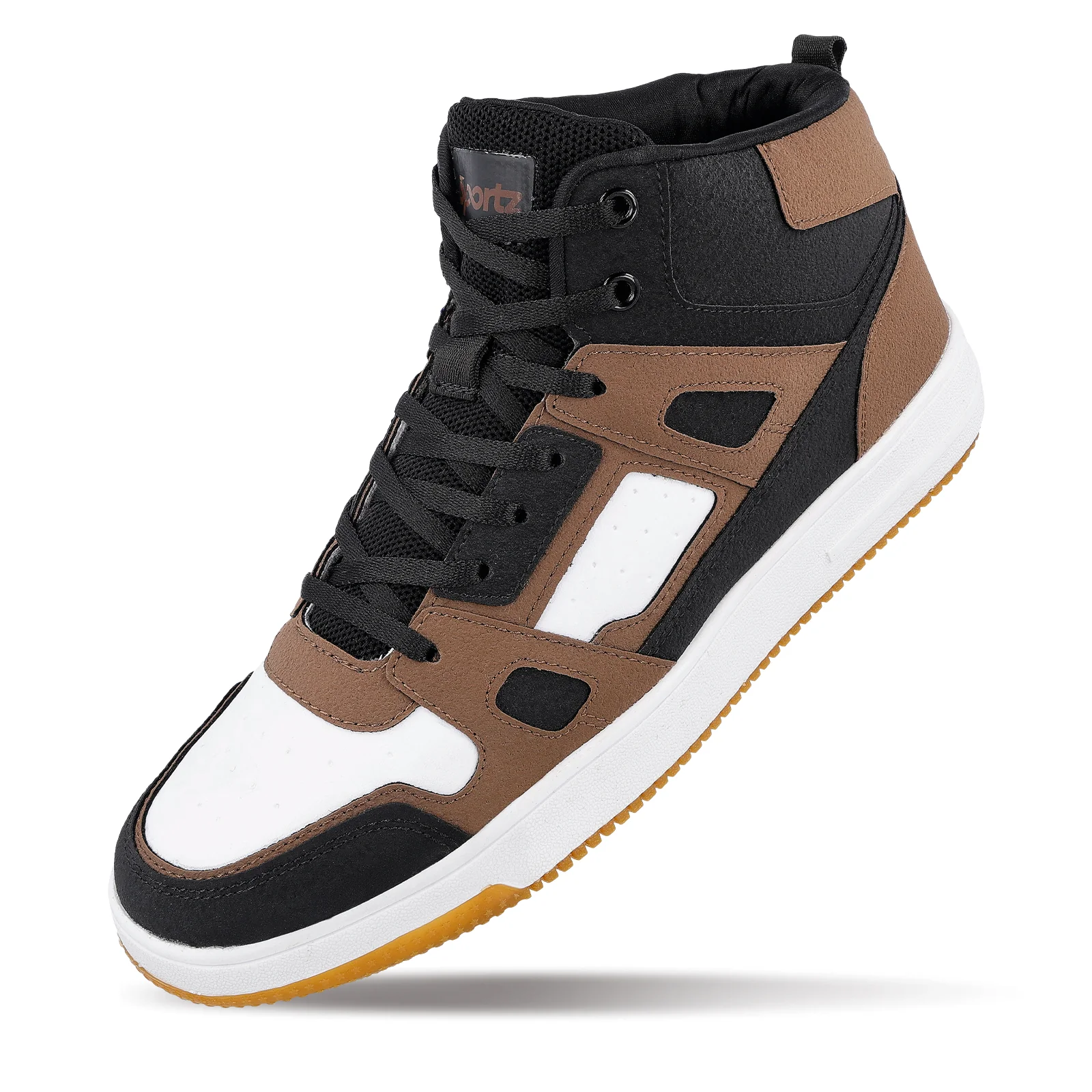 Men's High Top Sneakers - WY3466 Black Brown - Image 6