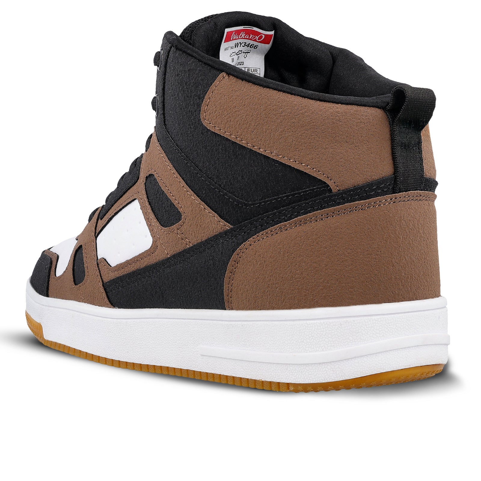 Men's High Top Sneakers - WY3466 Black Brown - Image 7