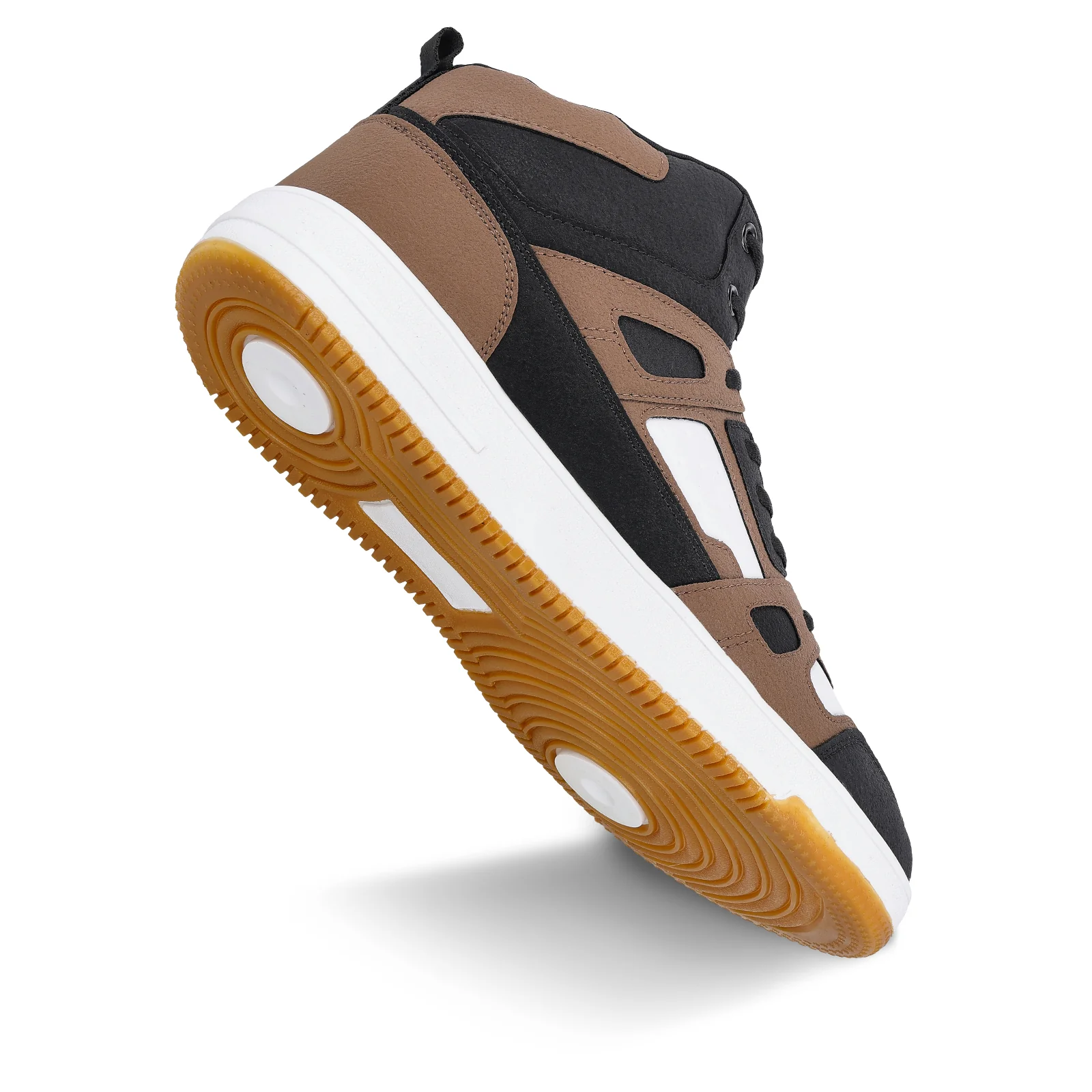 Men's High Top Sneakers - WY3466 Black Brown - Image 8