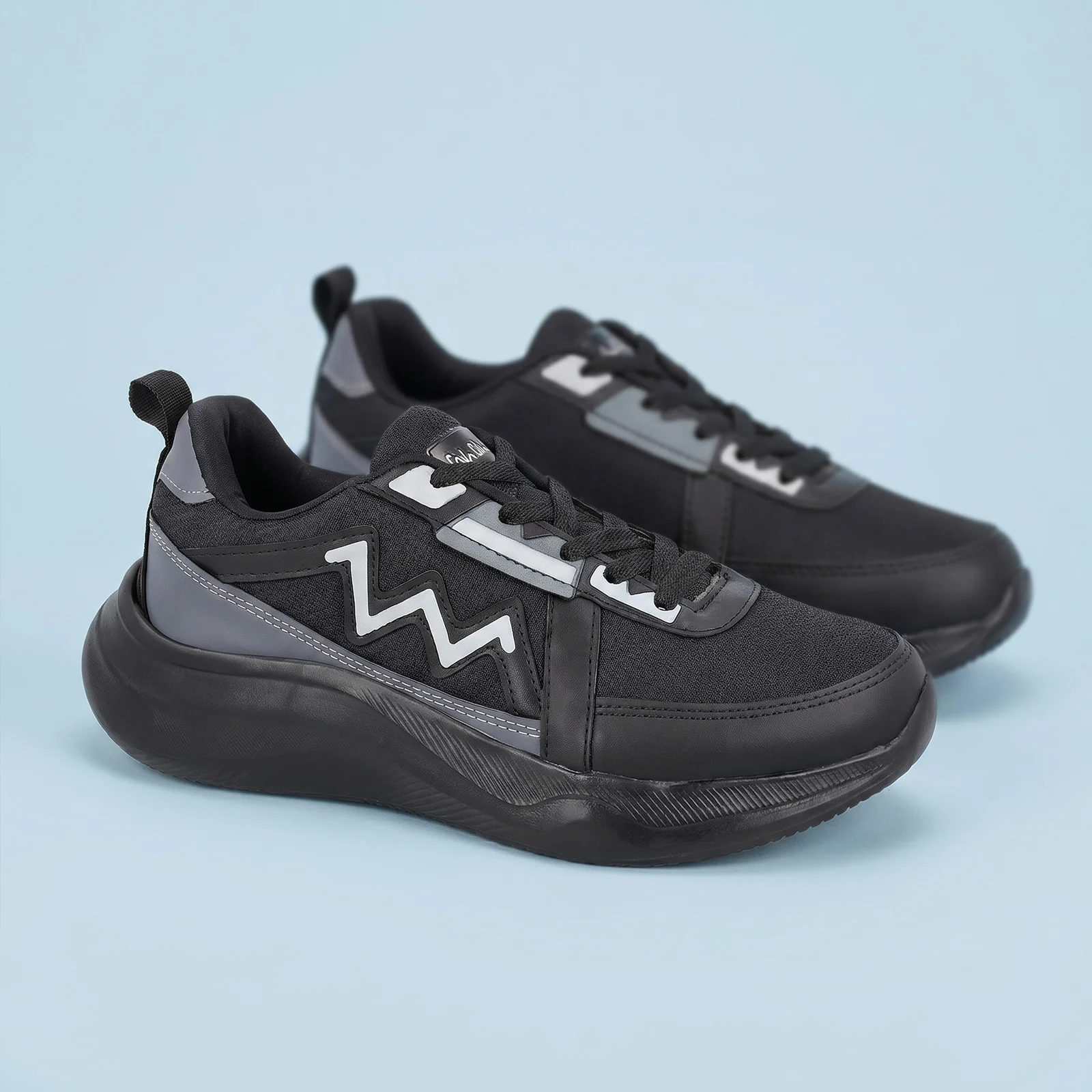 Men's Lace-up Sports Shoe -ONG97006 Black Grey - Image 3