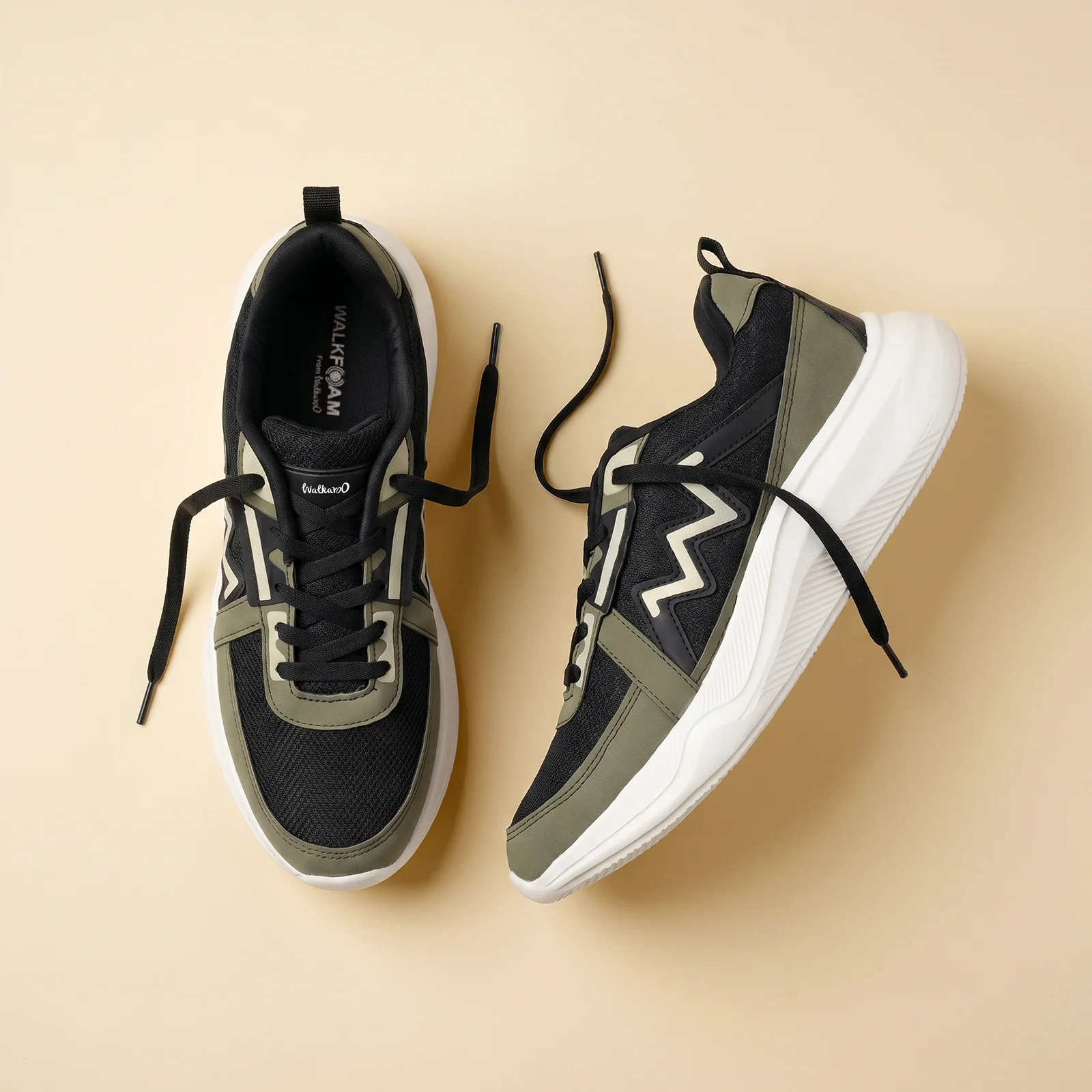 Men's Lace-up Sports Shoe -ONG97006 Black Olive - Image 4