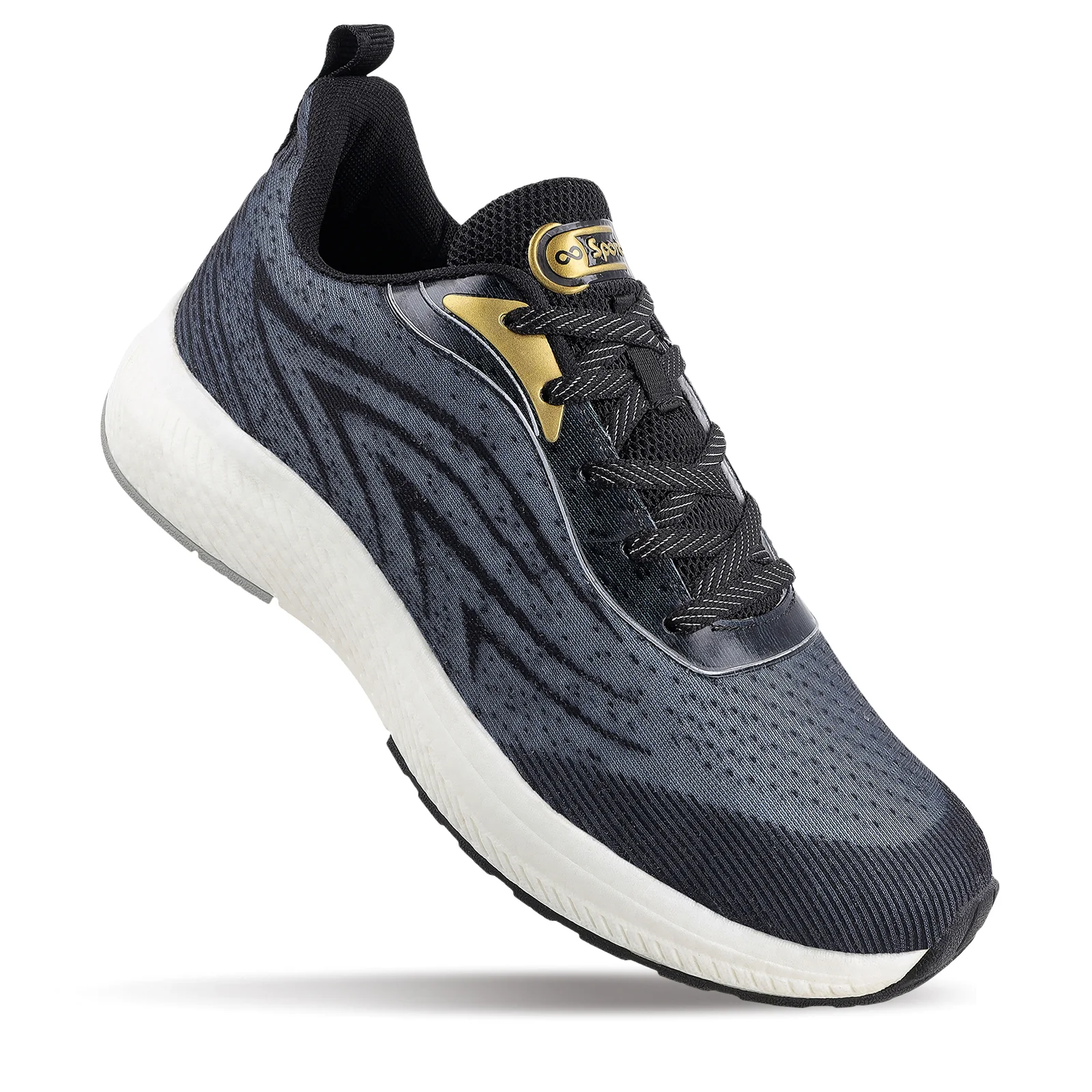 DANZO Men's Lace-up Sports Shoe - WS9147 Black Gold - Image 3