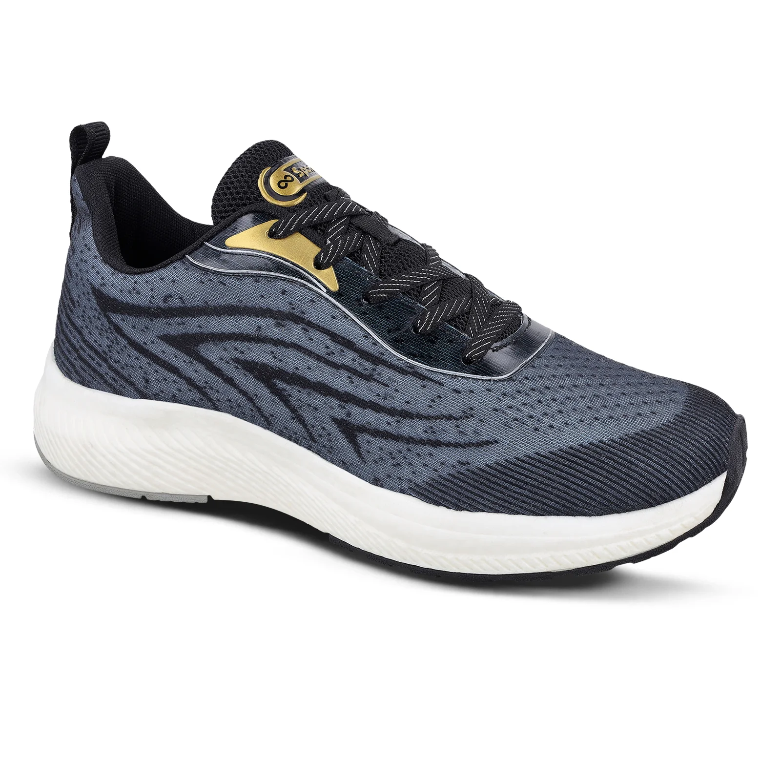 DANZO Men's Lace-up Sports Shoe - WS9147 Black Gold - Image 4