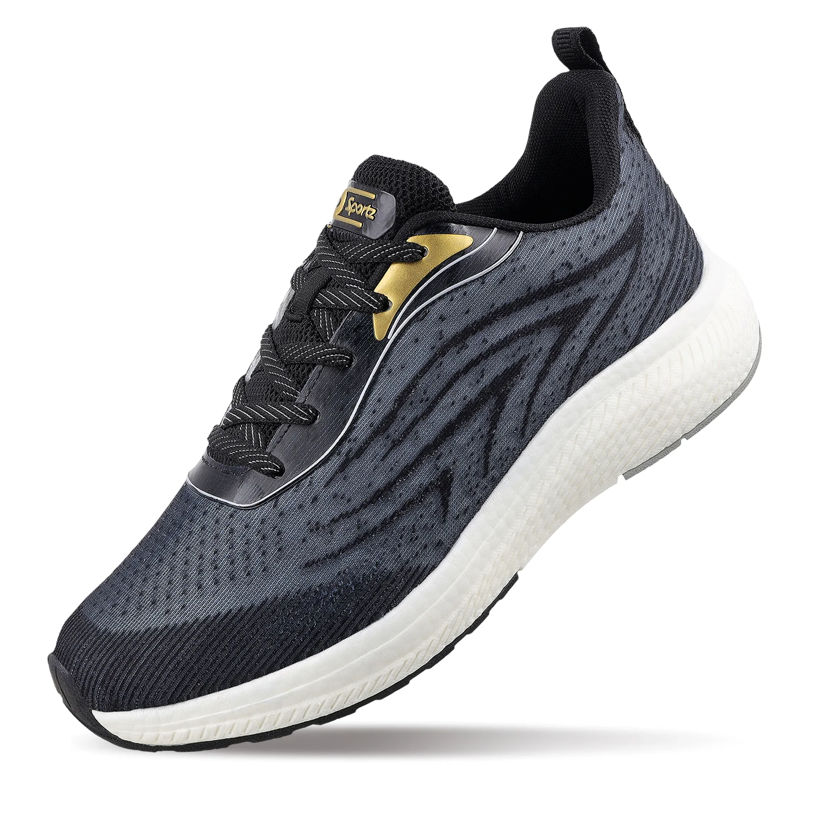 DANZO Men's Lace-up Sports Shoe - WS9147 Black Gold - Image 7