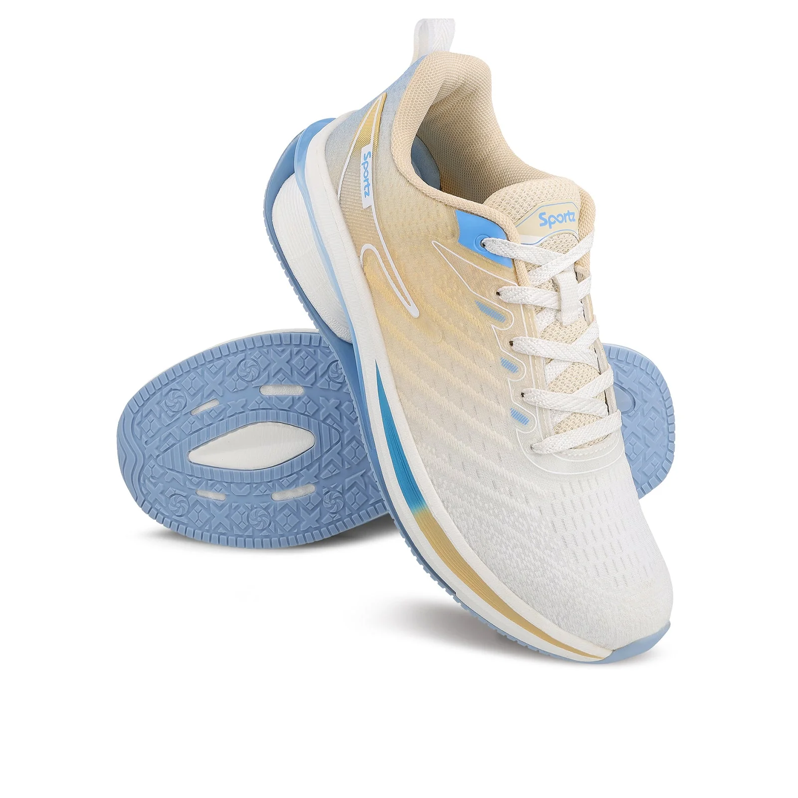 Men's Lace-up Sports Shoes - WS9151 Beige White - Image 9