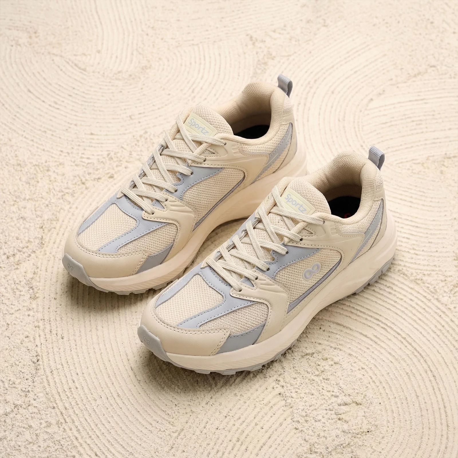 Men's Lace-up Sports Shoe - WS9188 Beige - Image 2
