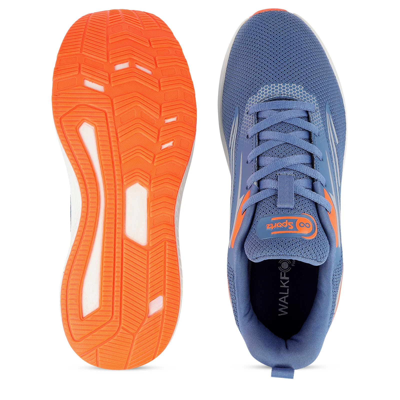 Men's Lace-up Sports Shoes - WS9603 SkyBlue Orange - Image 2