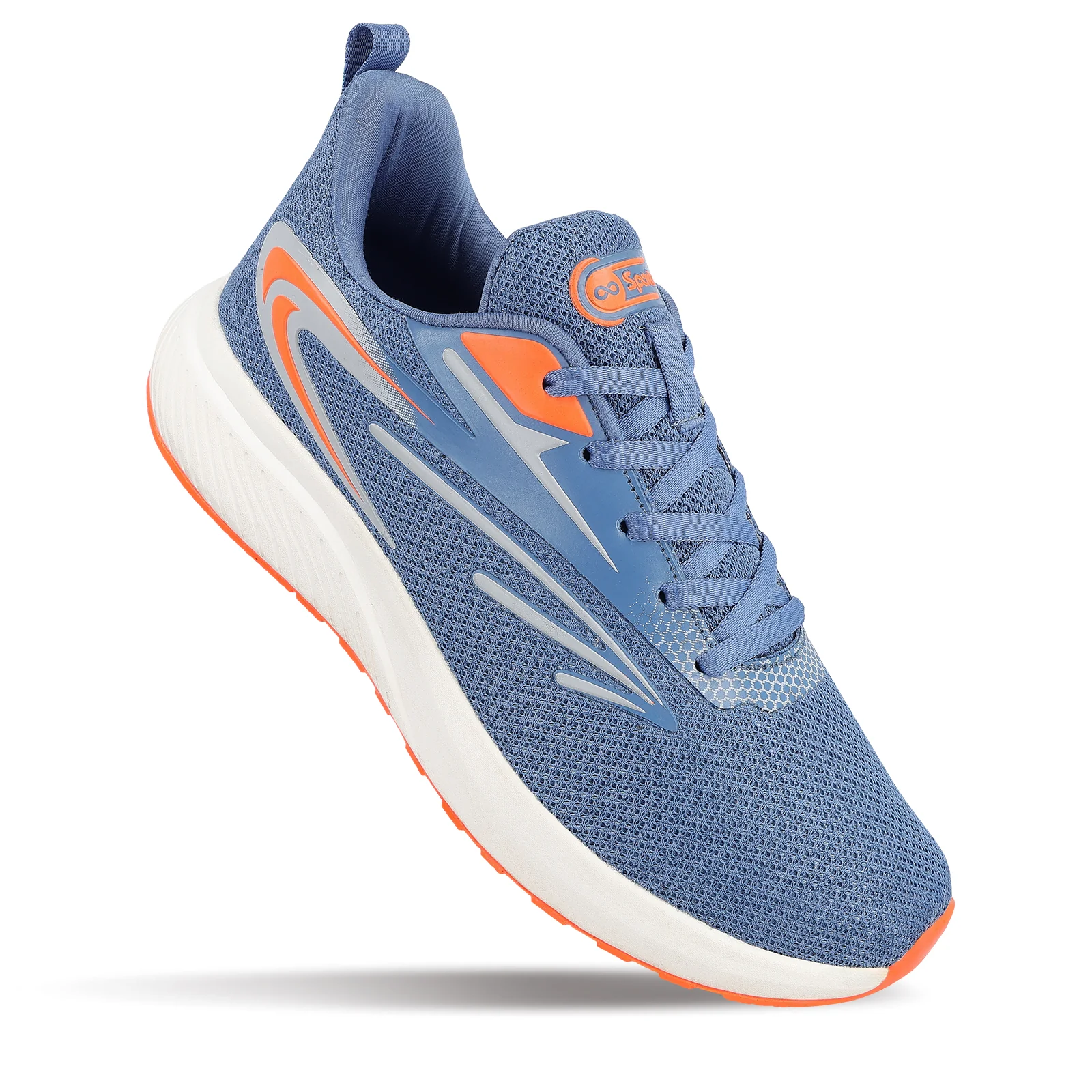 Men's Lace-up Sports Shoes - WS9603 SkyBlue Orange - Image 3