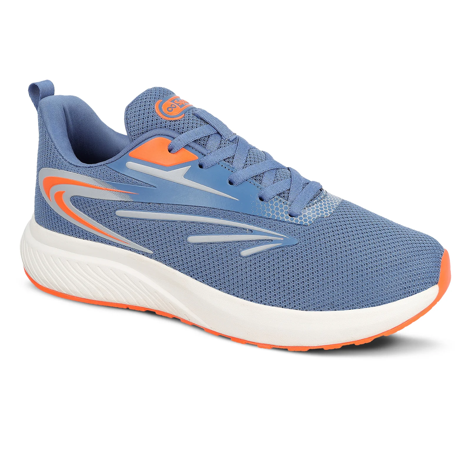 Men's Lace-up Sports Shoes - WS9603 SkyBlue Orange - Image 4