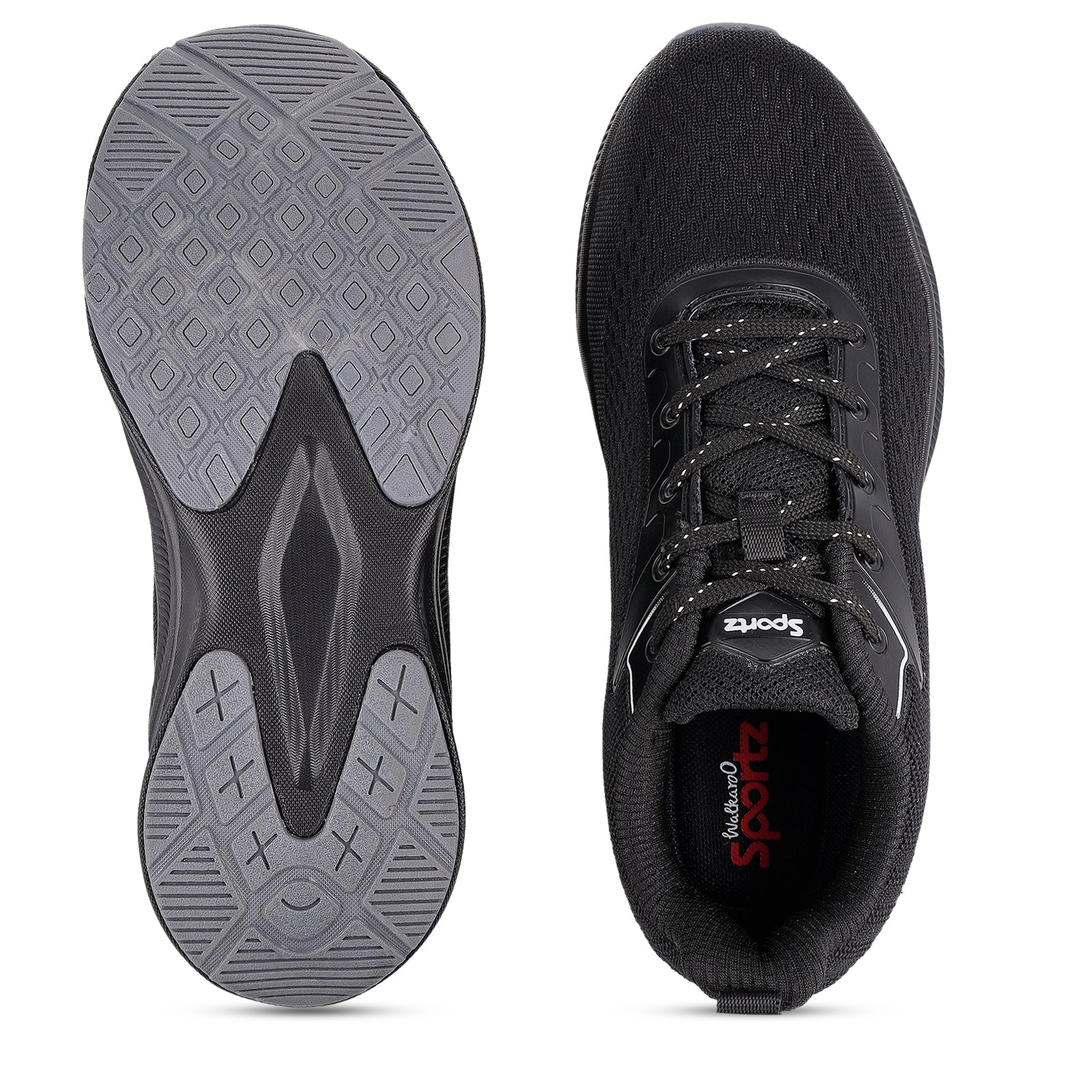 Men's Lace-up Sports Shoe - WS9608 Black Grey - Image 2