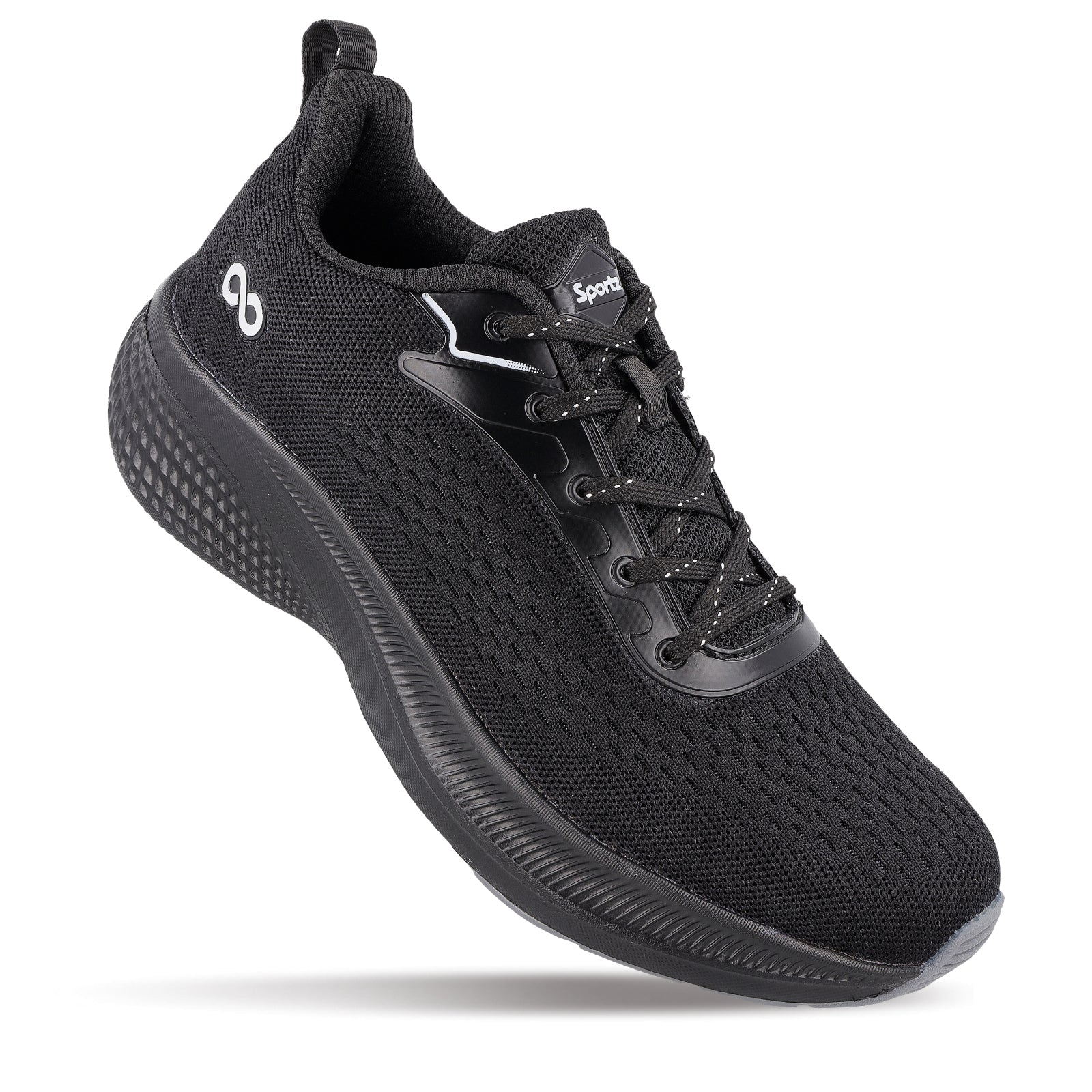 Men's Lace-up Sports Shoe - WS9608 Black Grey - Image 3